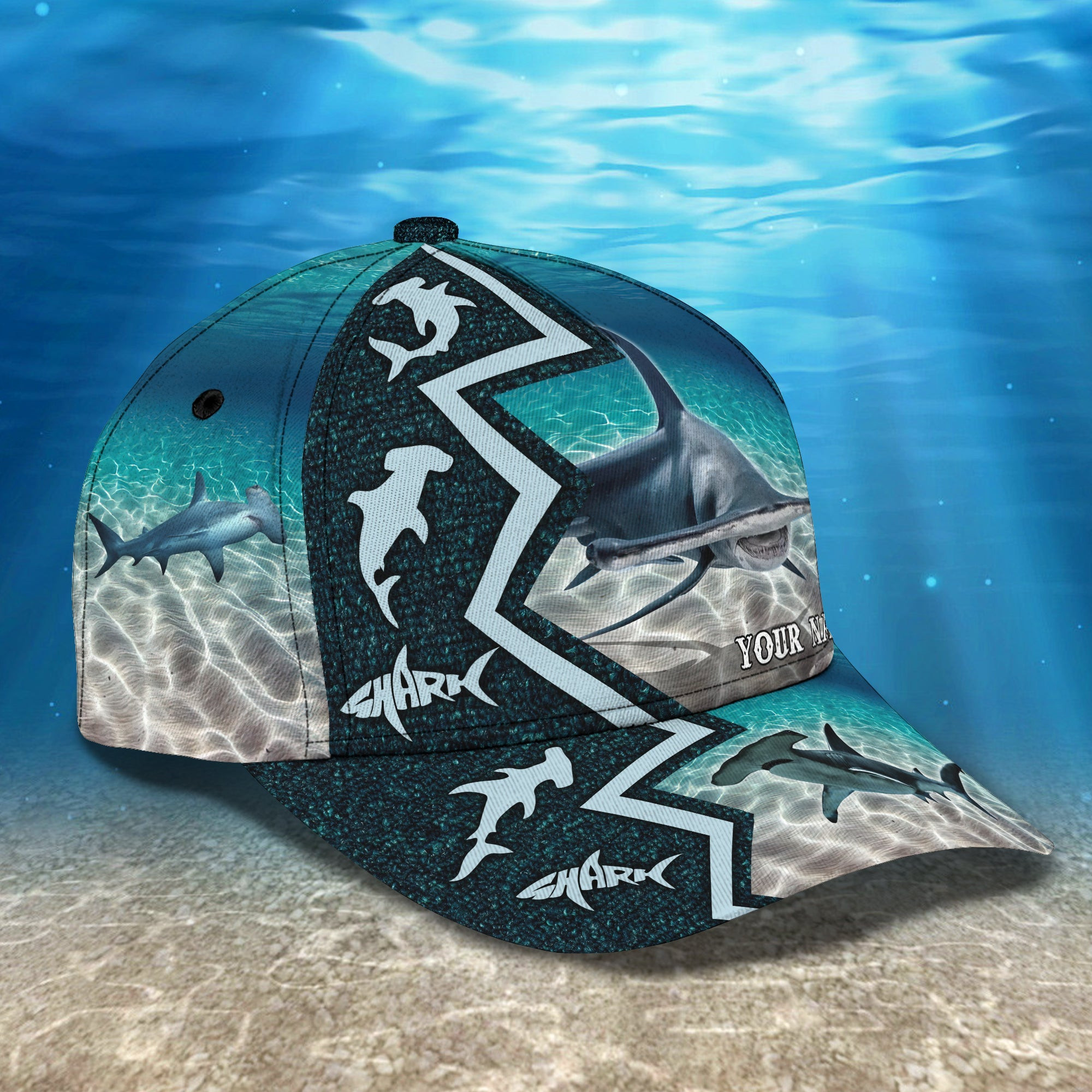 Adeenyc Custom Classic Cap Baseball Cap Hat Baseball Cap Hat- Personalized Hammerhead Shark Design Hats Gifts for men & women Adeenyc.com