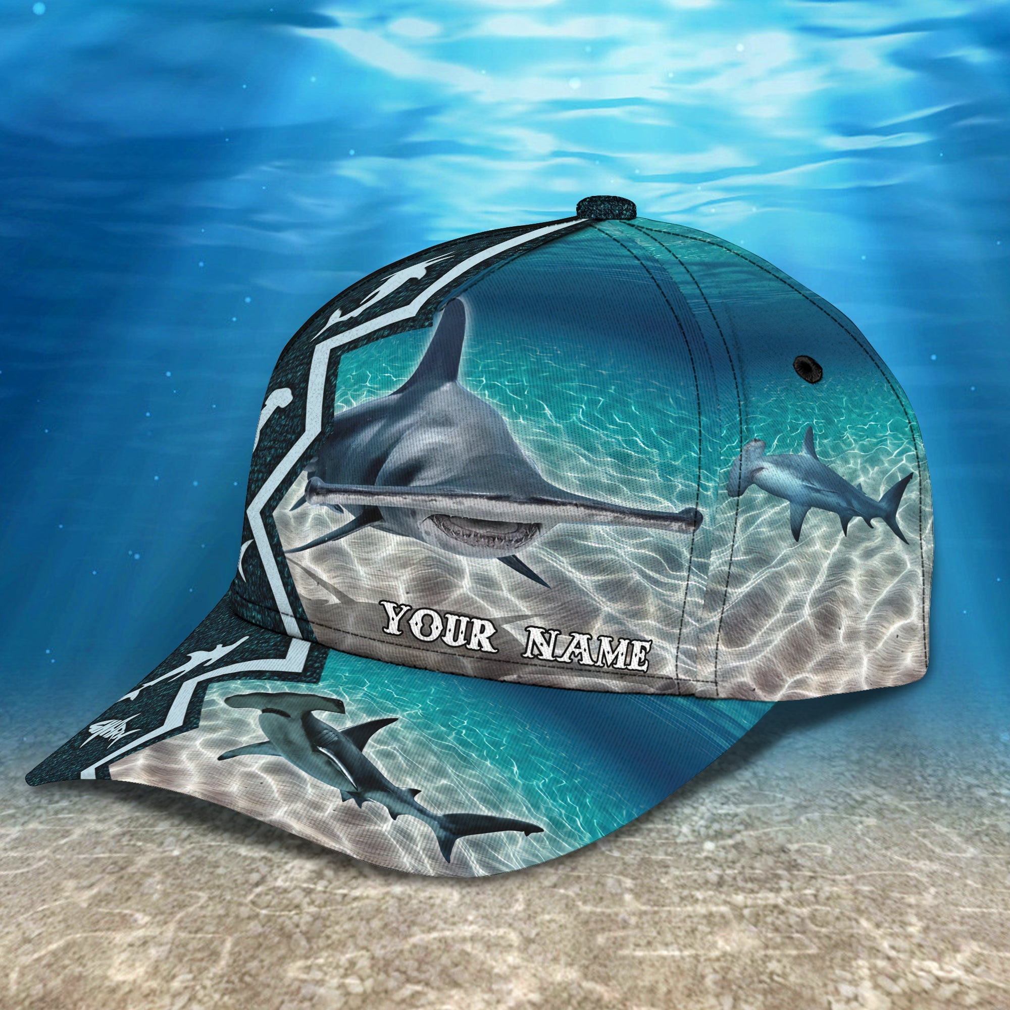 Adeenyc Custom Classic Cap Baseball Cap Hat Baseball Cap Hat- Personalized Hammerhead Shark Design Hats Gifts for men & women Adeenyc.com