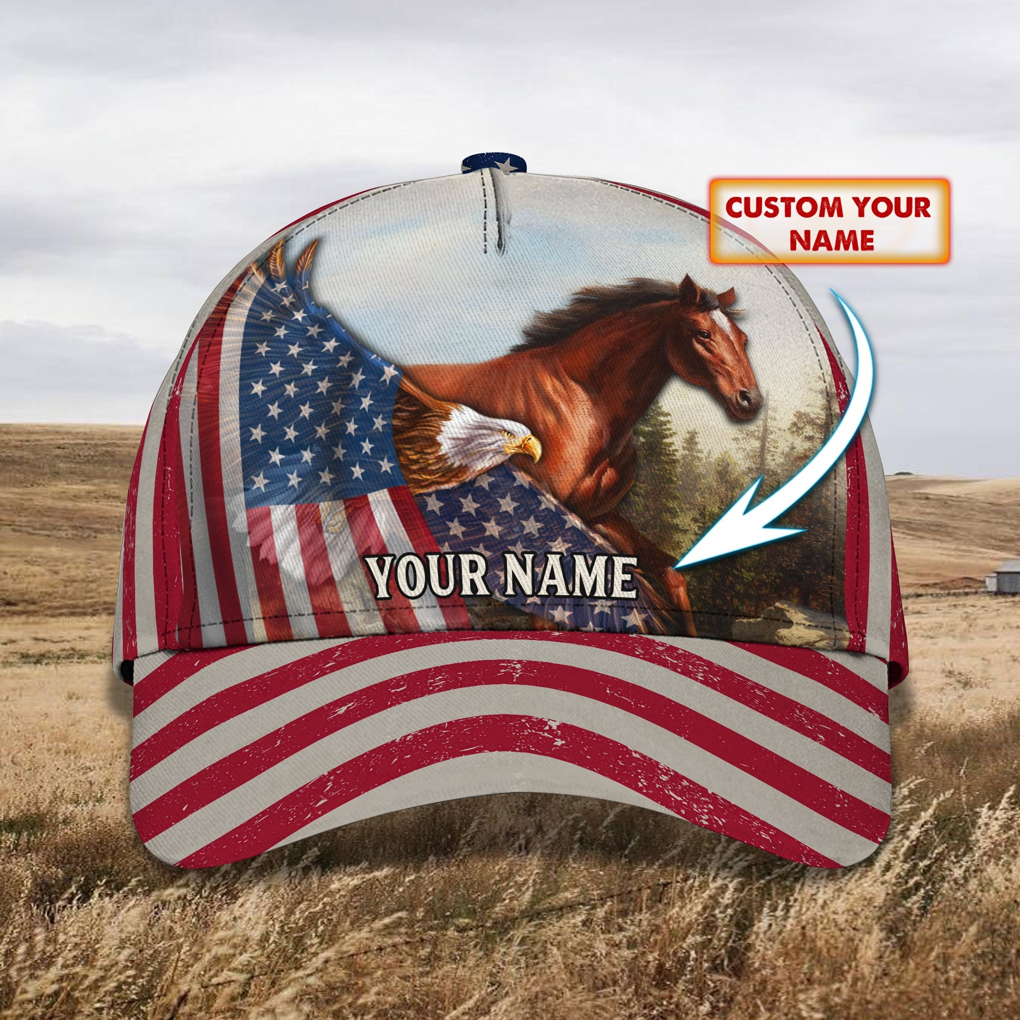 Adeenyc Custom Classic Cap Baseball Cap Hat Baseball Cap Hat- Personalized Horse Name Cap Hats Gifts for men & women Adeenyc.com