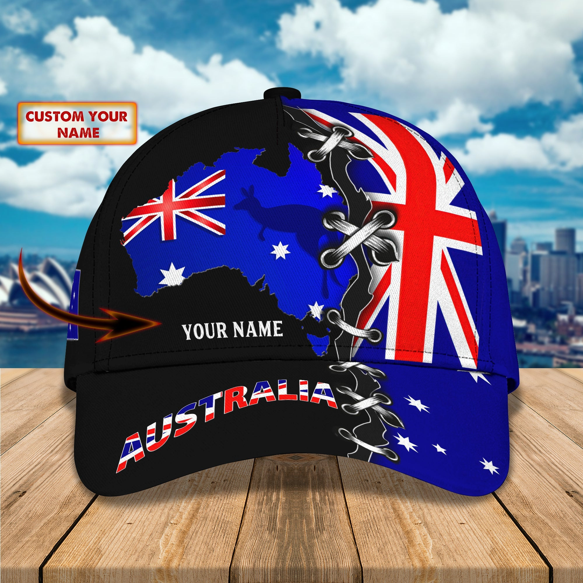 Adeenyc Custom Classic Cap Baseball Cap Hat Baseball Cap Hat- Personalized Name - Australia Hats Gifts for men & women Adeenyc.com