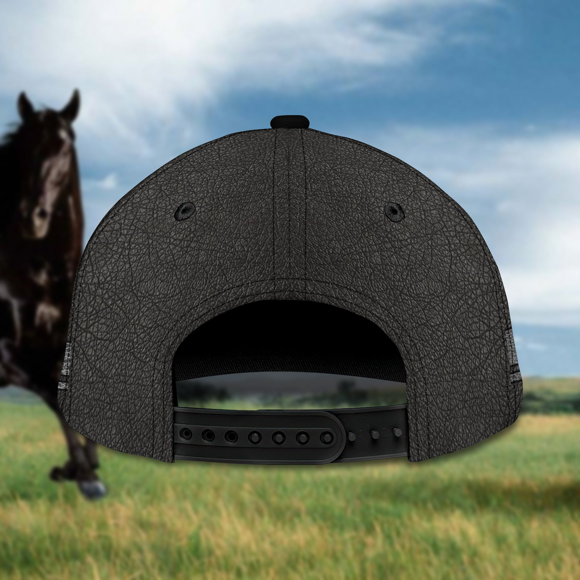 Adeenyc Custom Classic Cap Baseball Cap Hat Baseball Cap Hat- Personalized Name - Black Horse Design Hats Gifts for men & women Adeenyc.com