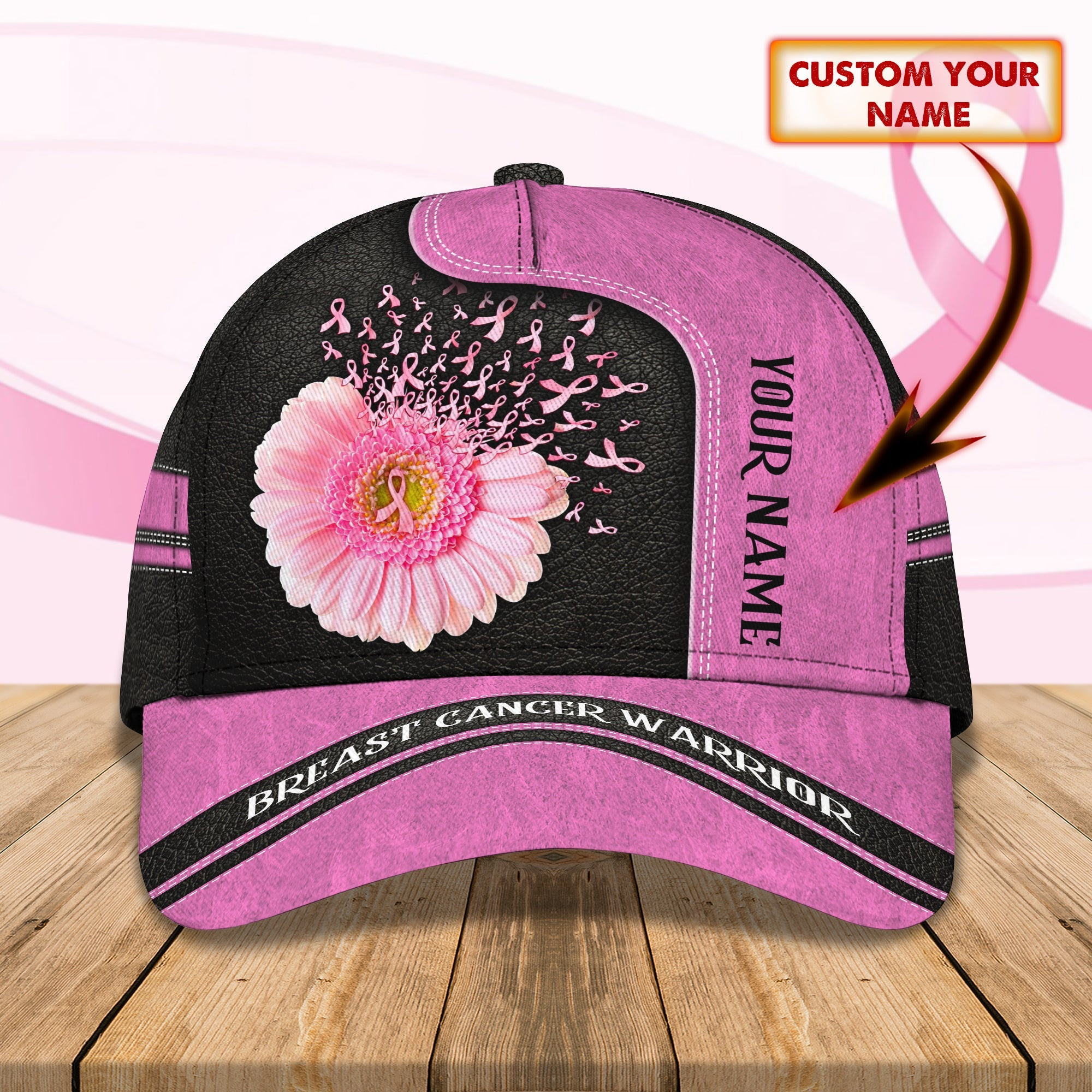 Adeenyc Custom Classic Cap Baseball Cap Hat Baseball Cap Hat- Personalized Name Cap For Breast Cancer Awareness Hats Gifts for men & women Adeenyc.com