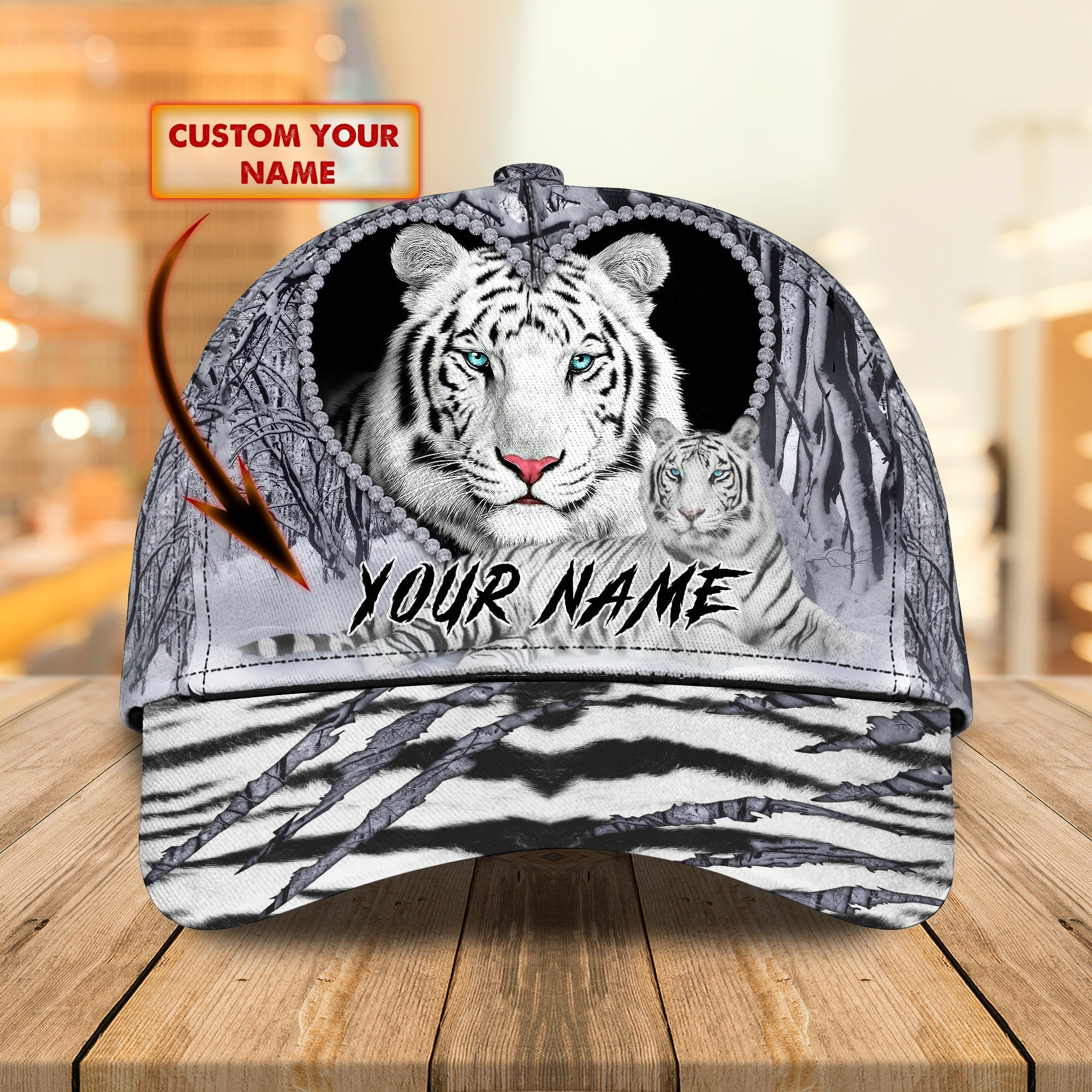 Adeenyc Custom Classic Cap Baseball Cap Hat Baseball Cap Hat- Personalized Name Cap For Tiger Lover Hats Gifts for men & women Adeenyc.com