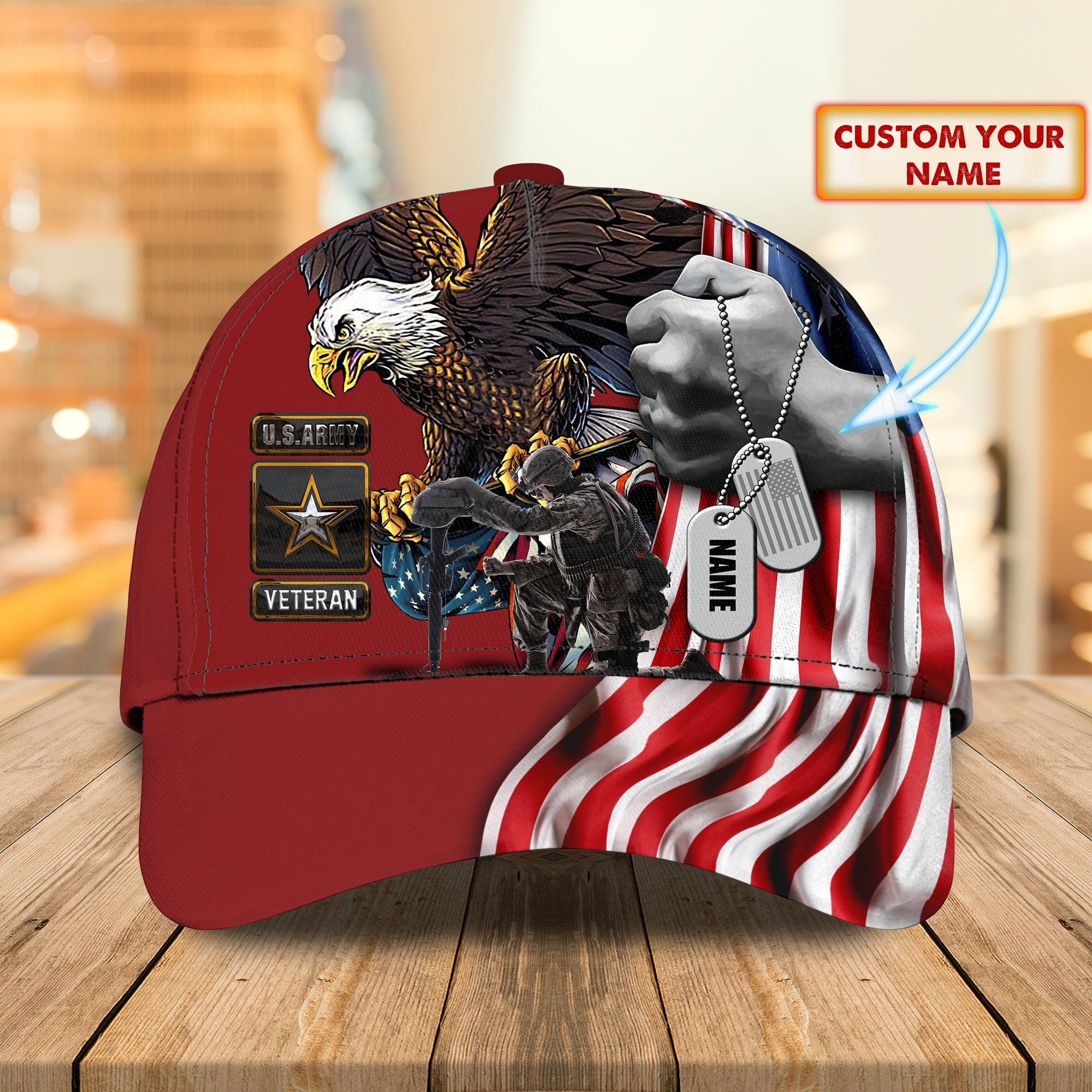 Adeenyc Custom Classic Cap Baseball Cap Hat Baseball Cap Hat- Personalized Name Cap For Veterans Hats Gifts for men & women Adeenyc.com