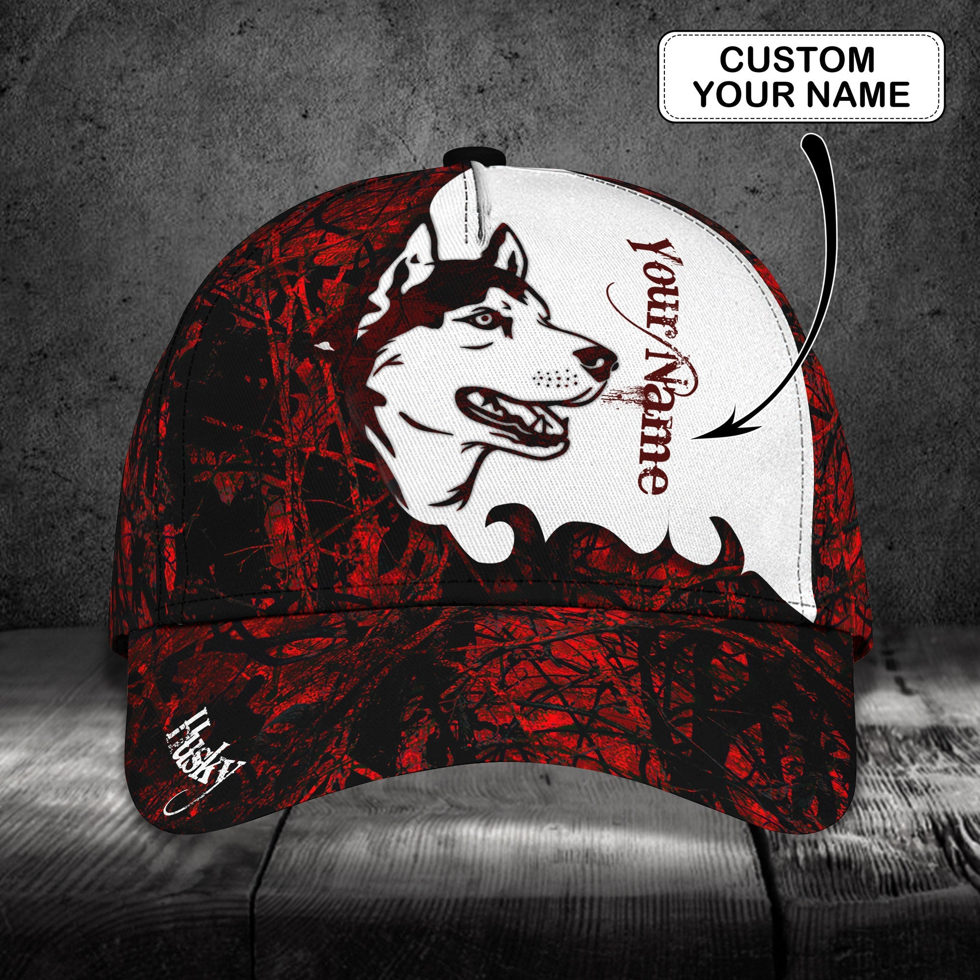 Adeenyc Custom Classic Cap Baseball Cap Hat Baseball Cap Hat- Personalized Name Cap - Husky Design Hats Gifts for men & women Adeenyc.com