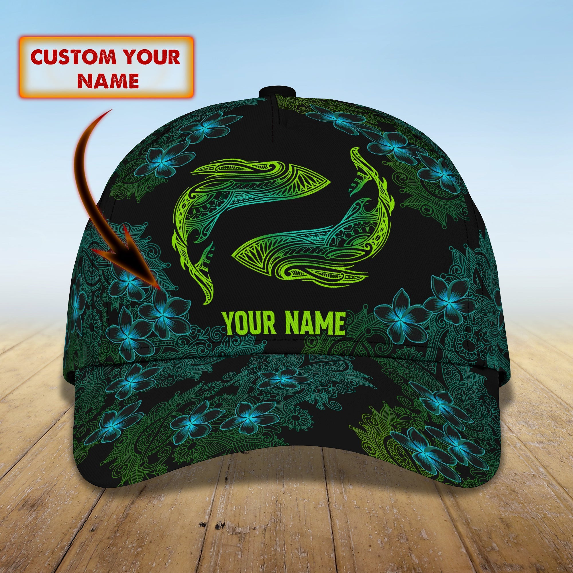 Adeenyc Custom Classic Cap Baseball Cap Hat Baseball Cap Hat- Personalized Name - Hawaii Design - Nt - Ct Hats Gifts for men & women Adeenyc.com