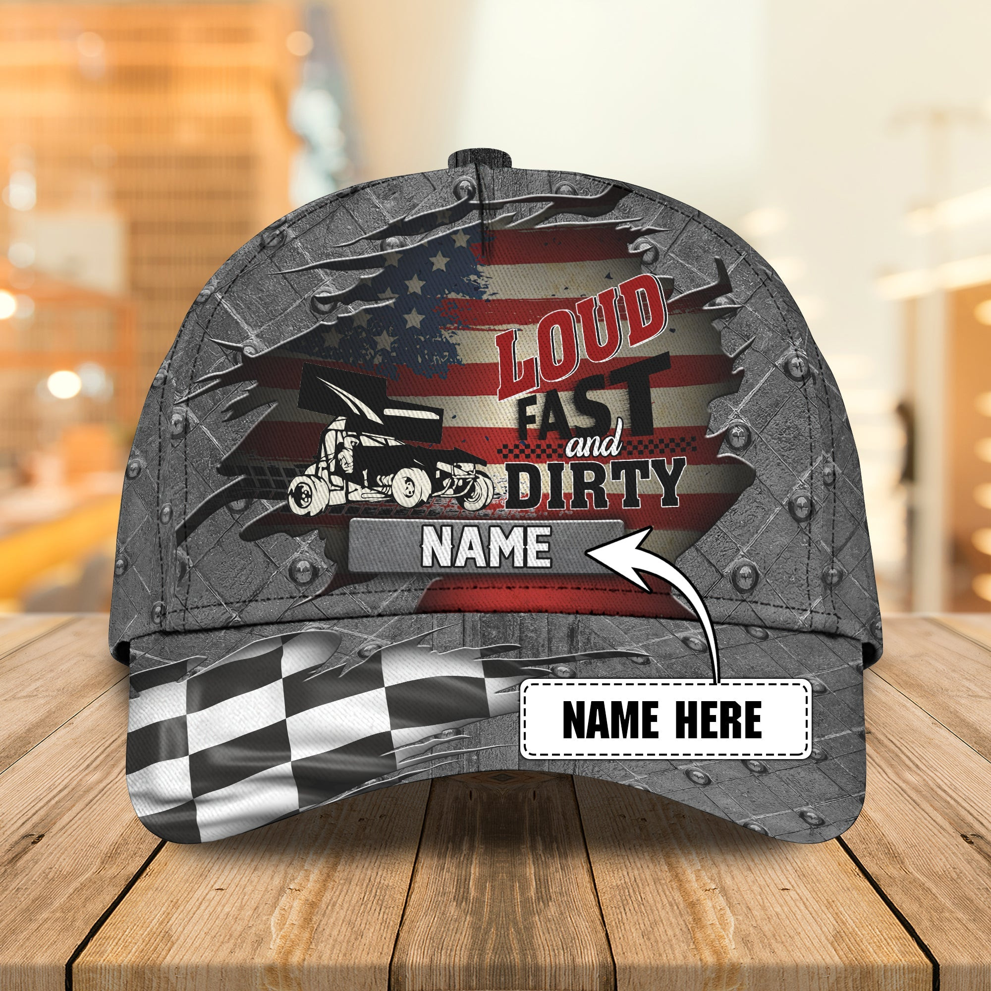 Adeenyc Custom Classic Cap Baseball Cap Hat Baseball Cap Hat- Personalized Name - Ideal Gift For Track Racing Enthusiasts Hats Gifts for men & women Adeenyc.com