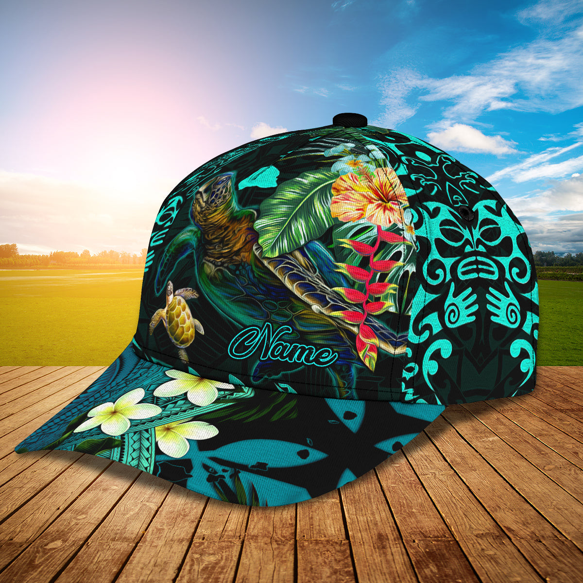 Adeenyc Custom Classic Cap Baseball Cap Hat Baseball Cap Hat- Personalized Name - Kanaka Maoli Turtle Hats Gifts for men & women Adeenyc.com