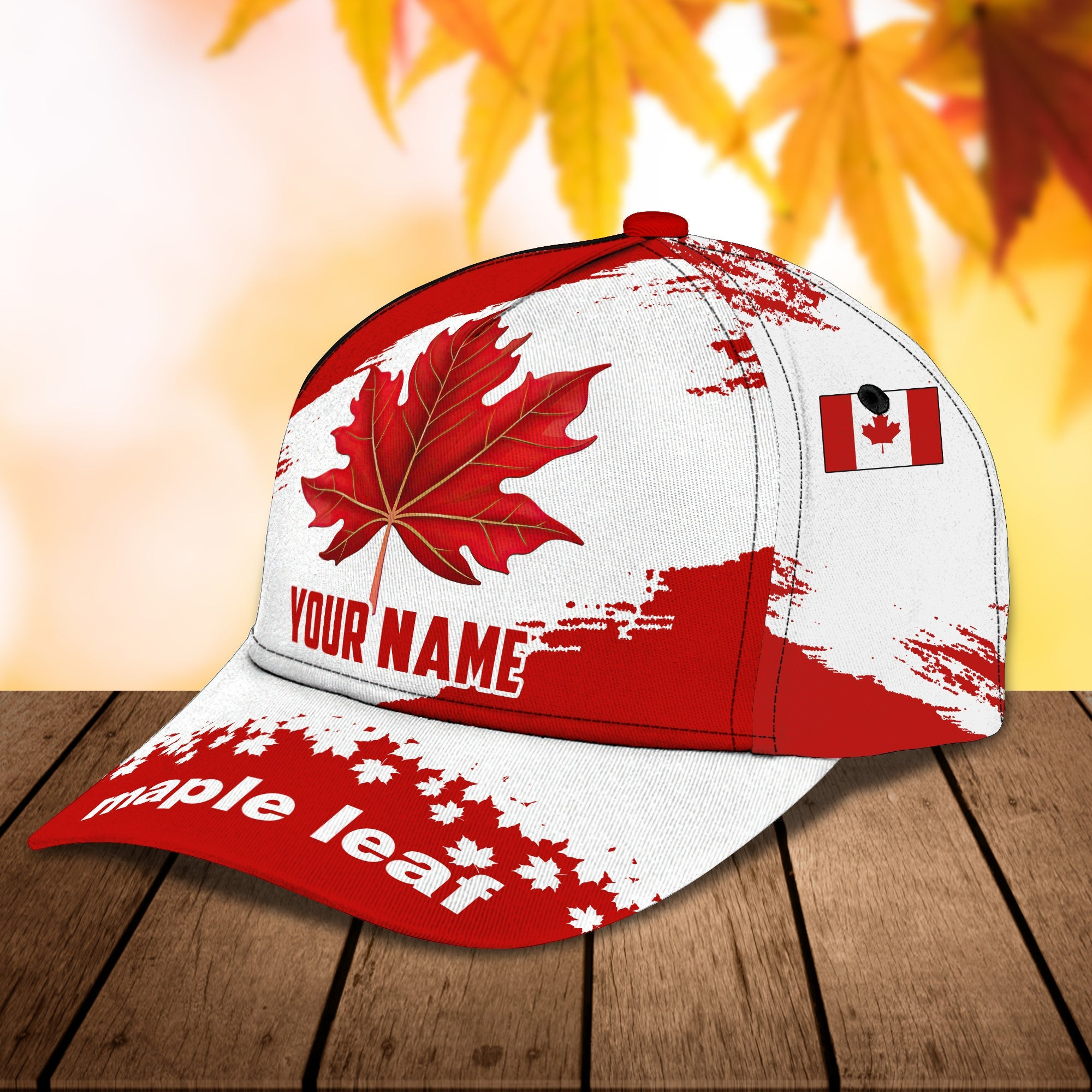 Adeenyc Custom Classic Cap Baseball Cap Hat Baseball Cap Hat- Personalized Name - Maple Leaf Design Hats Gifts for men & women Adeenyc.com