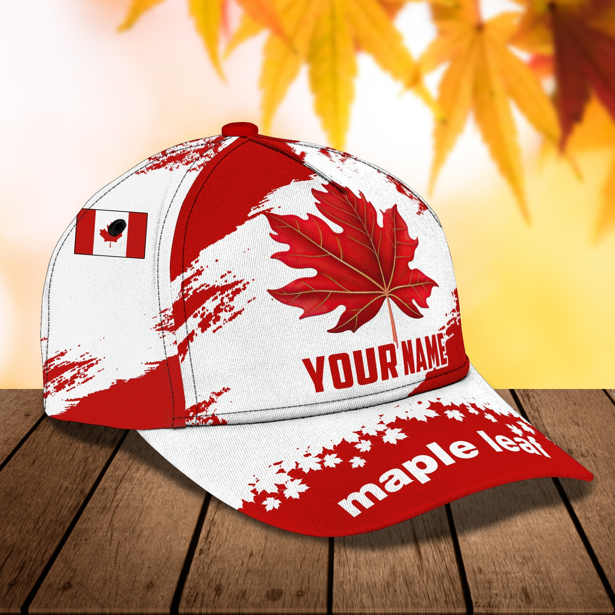 Adeenyc Custom Classic Cap Baseball Cap Hat Baseball Cap Hat- Personalized Name - Maple Leaf Design Hats Gifts for men & women Adeenyc.com