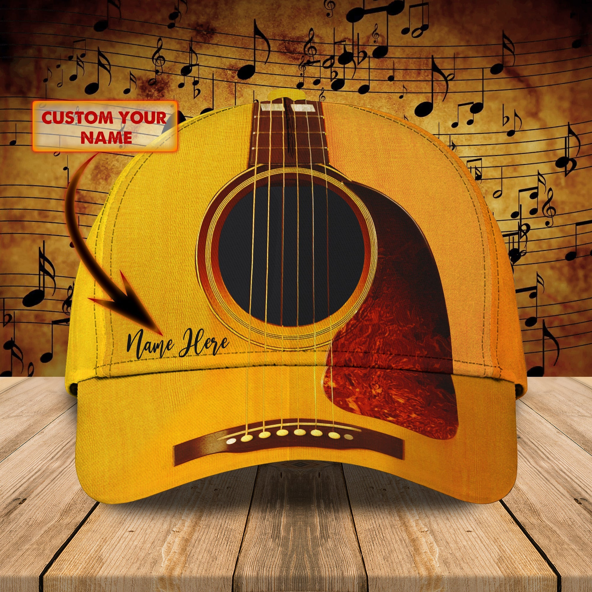 Adeenyc Custom Classic Cap Baseball Cap Hat Baseball Cap Hat- Personalized Name - Perfect Gift For Guitar Lovers Hats Gifts for men & women Adeenyc.com