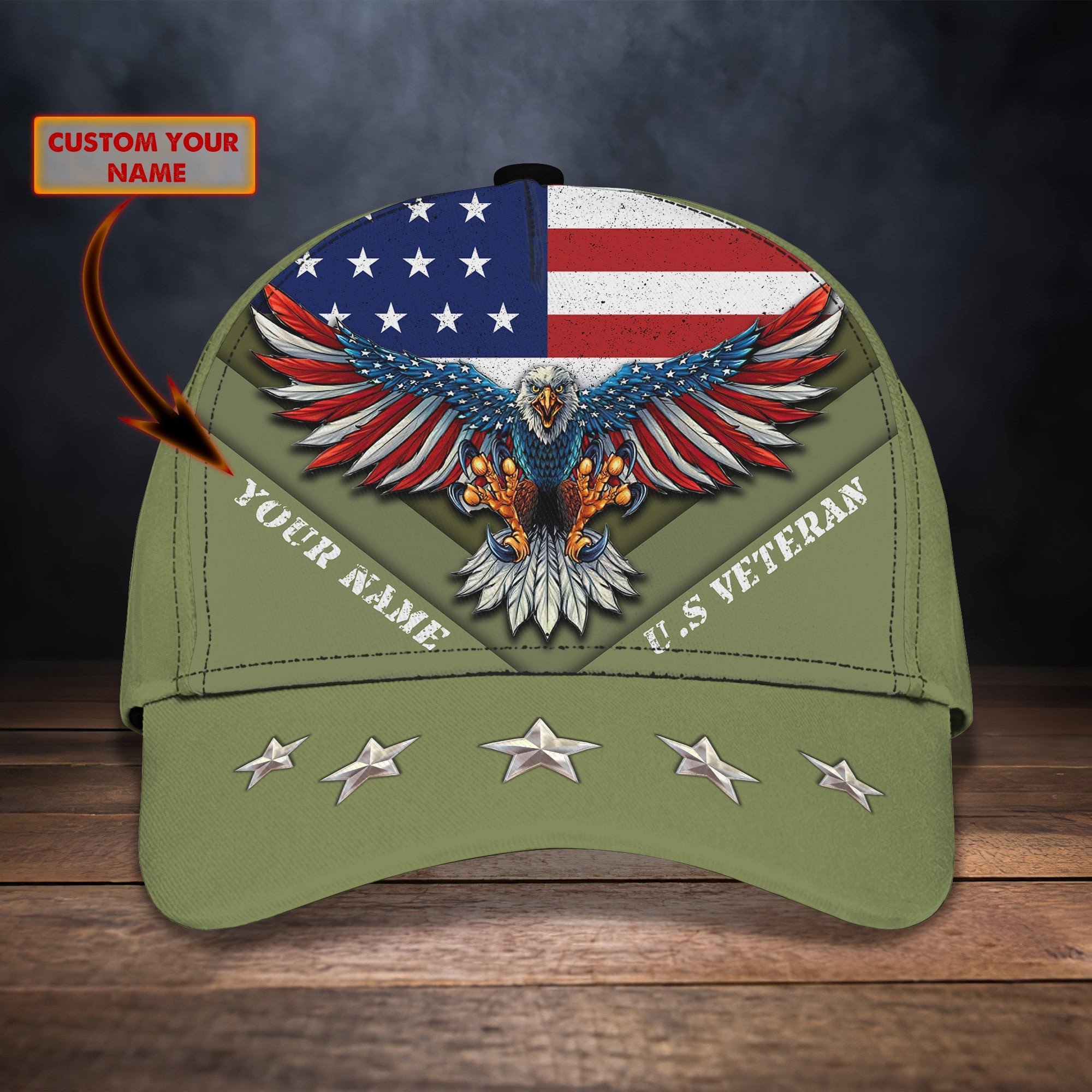 Adeenyc Custom Classic Cap Baseball Cap Hat Baseball Cap Hat- Personalized Name - Perfect Gift For U.S. Veterans Hats Gifts for men & women Adeenyc.com