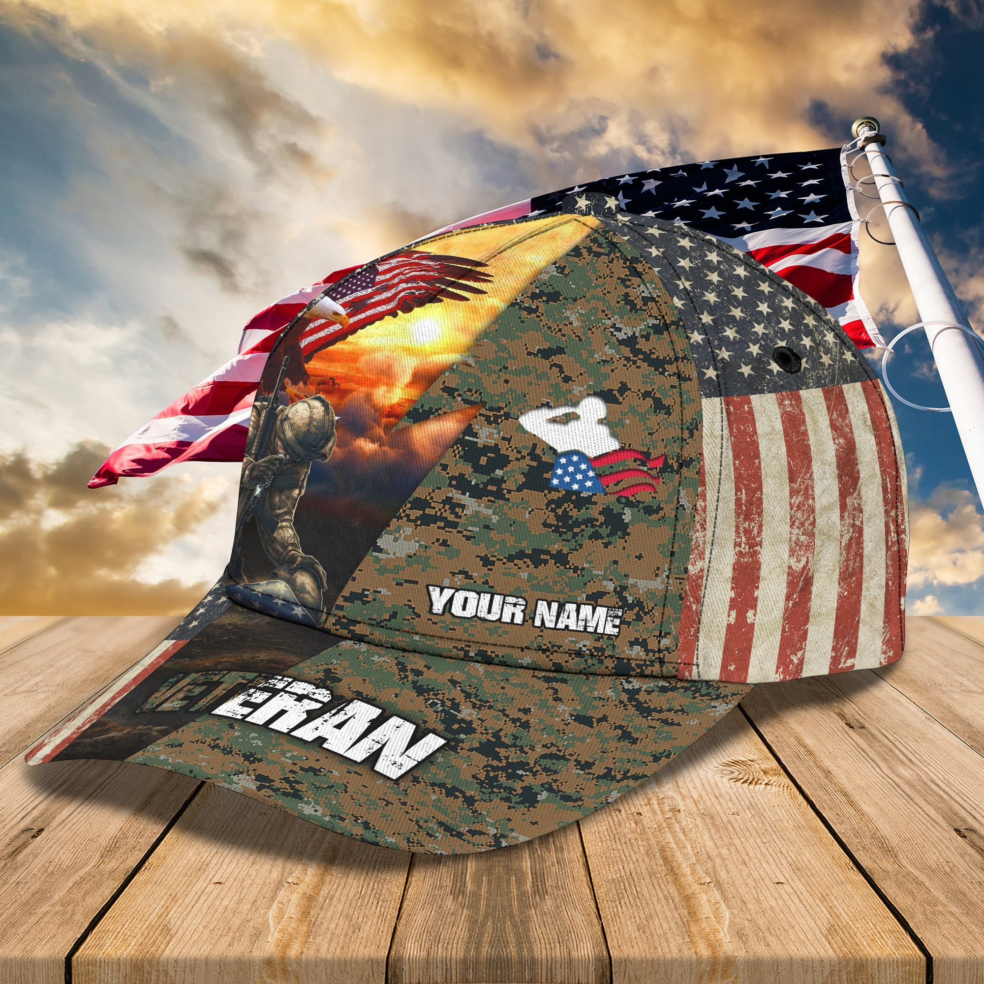 Adeenyc Custom Classic Cap Baseball Cap Hat Baseball Cap Hat- Personalized Name - Perfect Gift For Veterans Hats Gifts for men & women Adeenyc.com