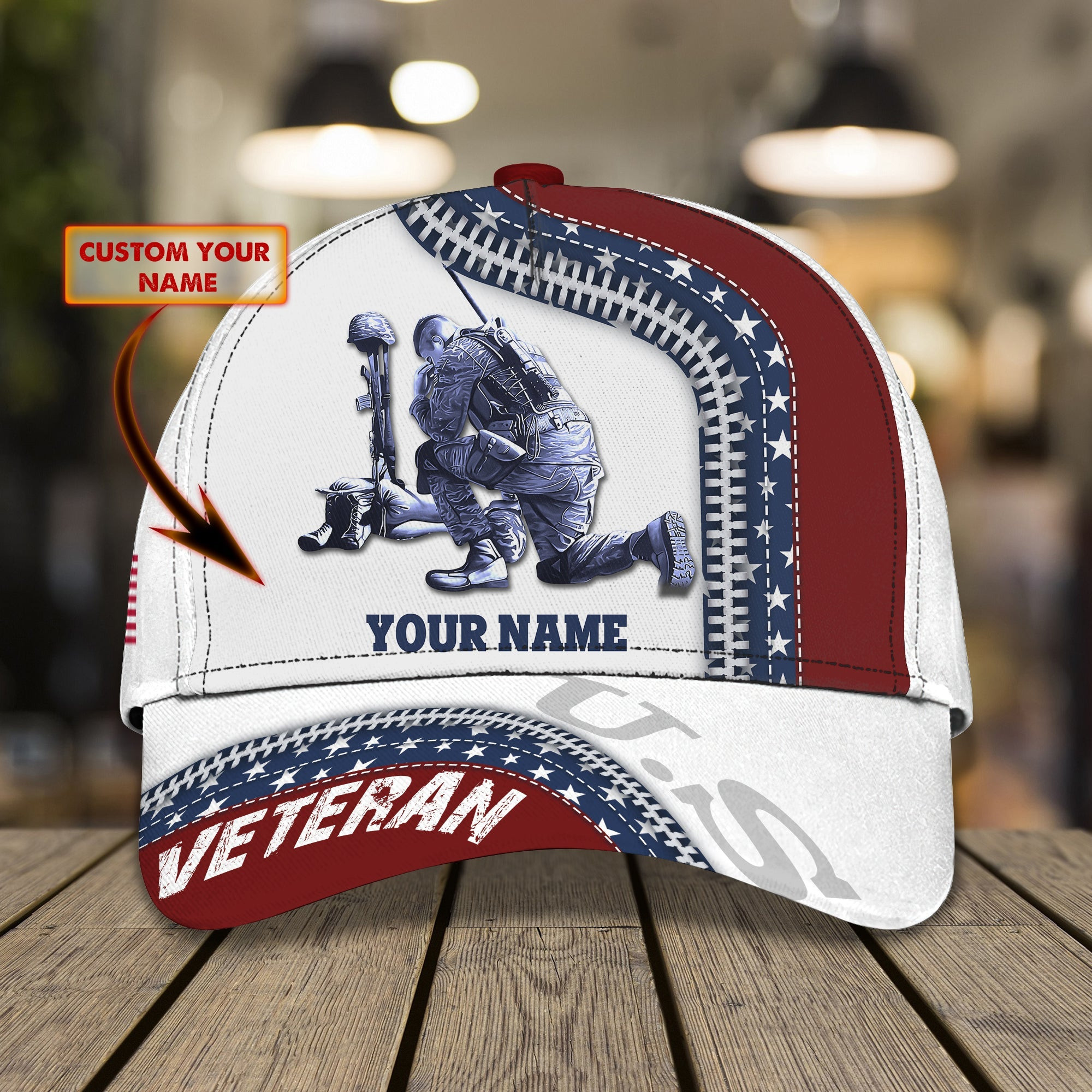 Adeenyc Custom Classic Cap Baseball Cap Hat Baseball Cap Hat- Personalized Name - Perfect Gift For Veterans Hats Gifts for men & women Adeenyc.com