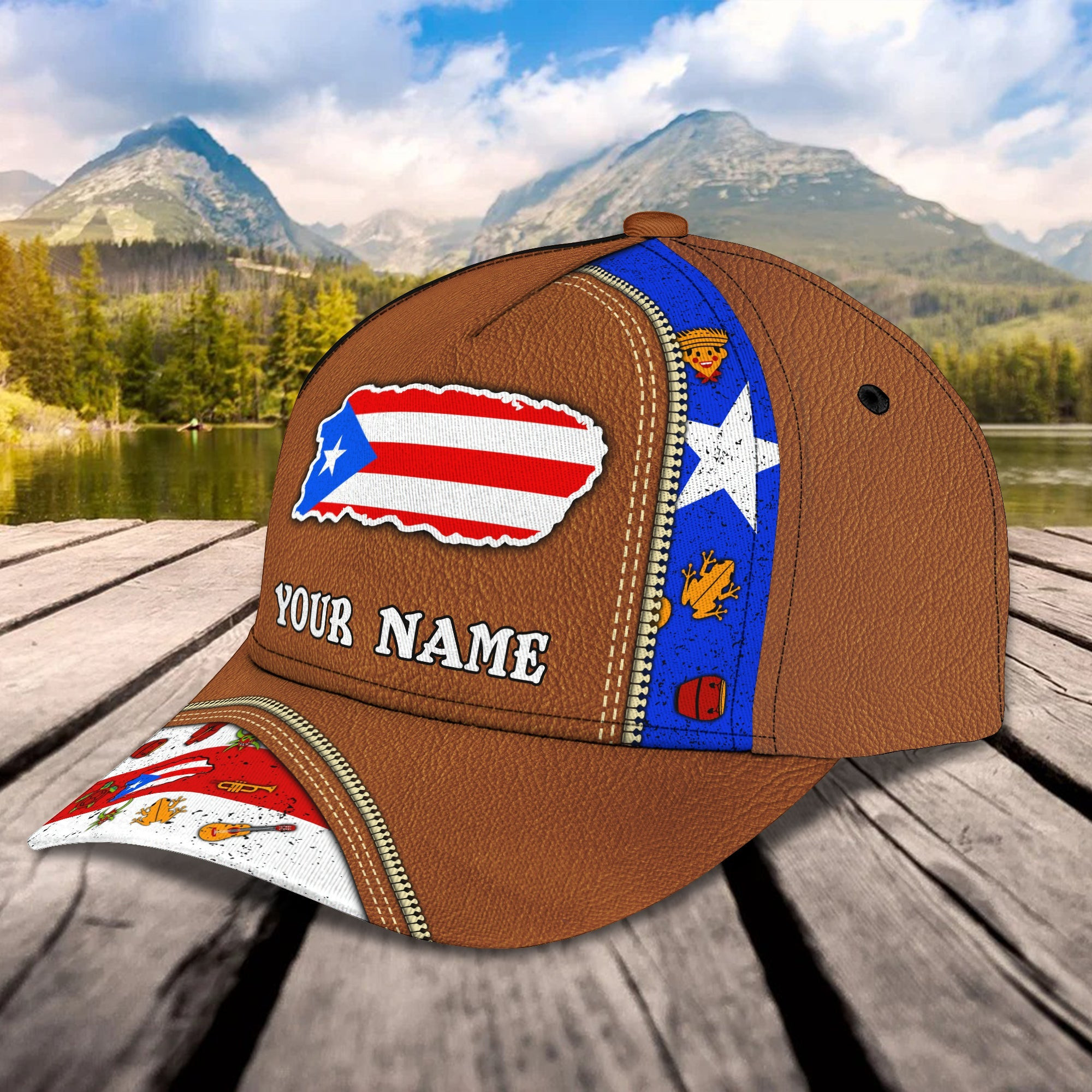 Adeenyc Custom Classic Cap Baseball Cap Hat Baseball Cap Hat- Personalized Name - Puerto Rico Hats Gifts for men & women Adeenyc.com