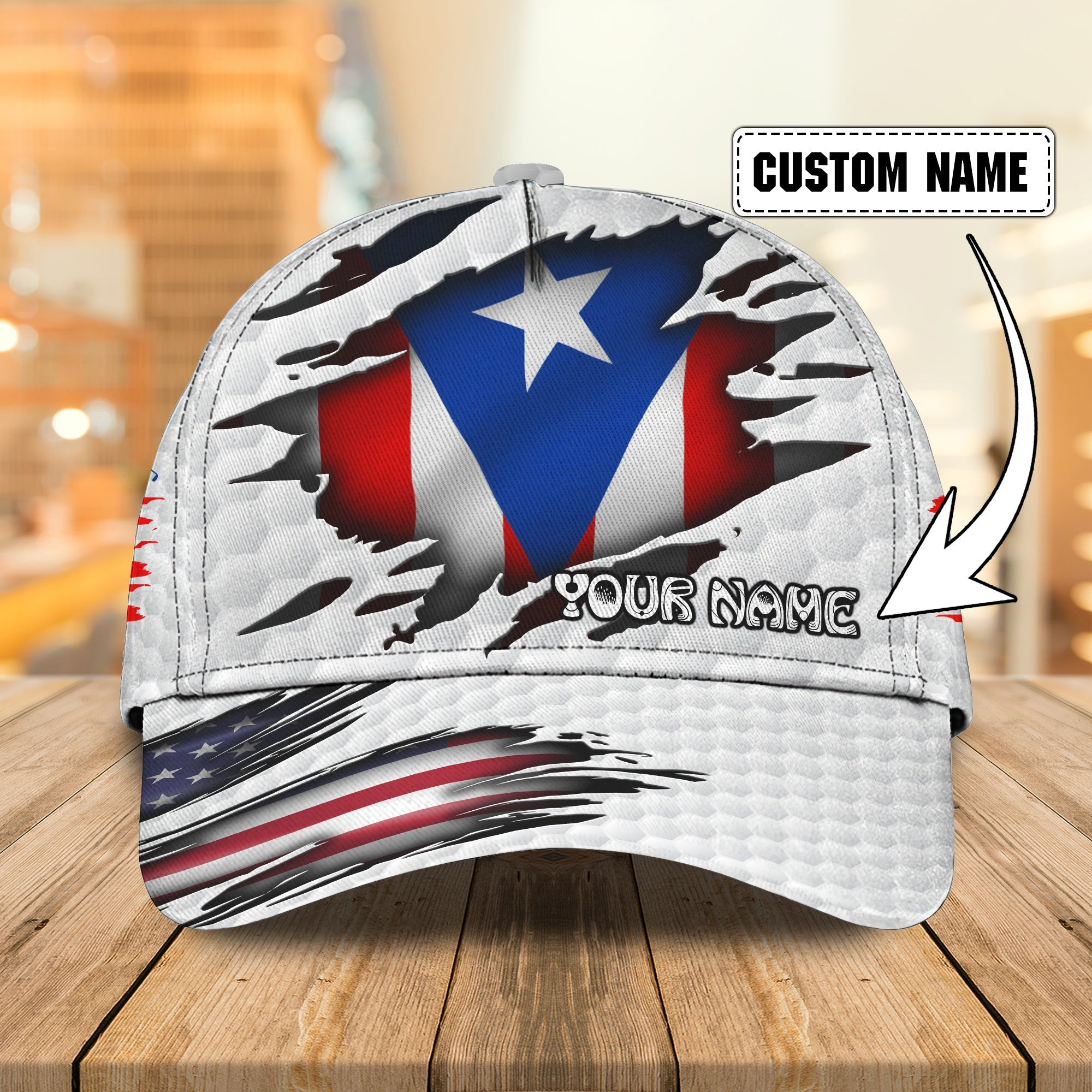 Adeenyc Custom Classic Cap Baseball Cap Hat Baseball Cap Hat- Personalized Name - Puerto Rico Golf Hats Gifts for men & women Adeenyc.com