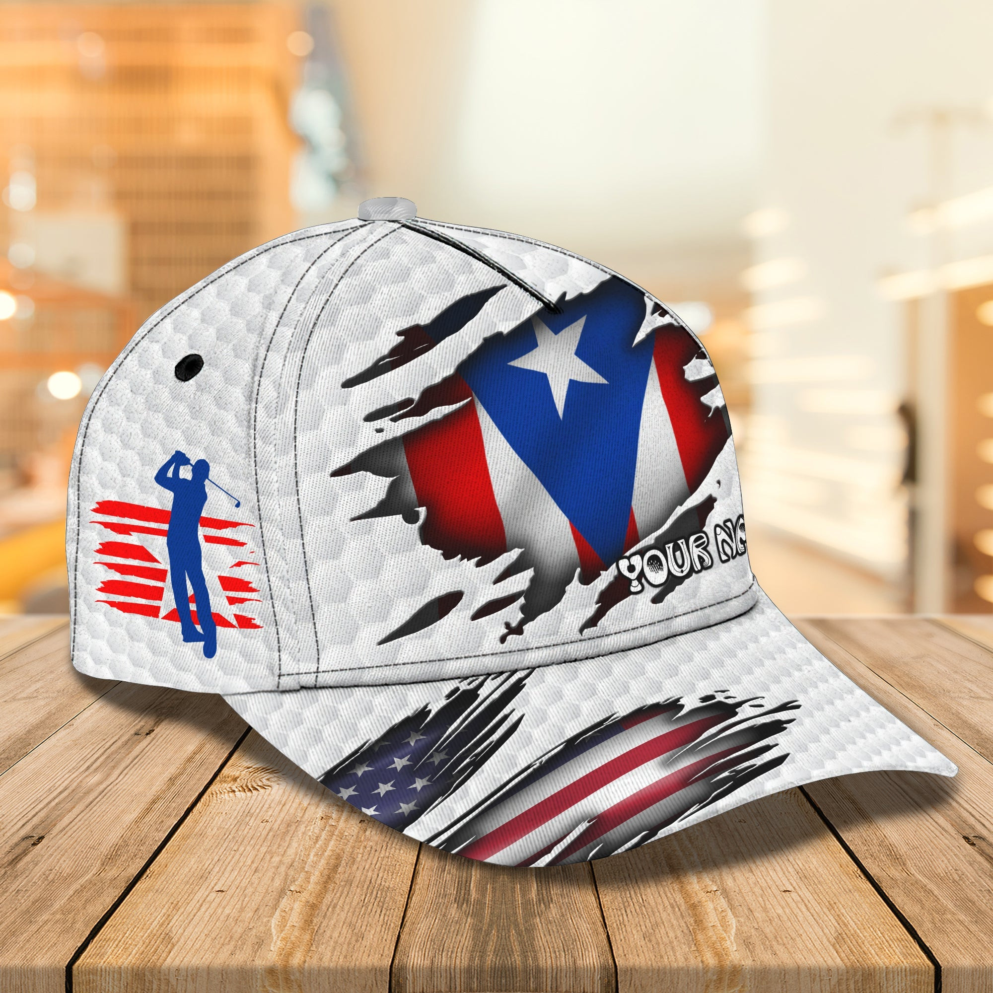 Adeenyc Custom Classic Cap Baseball Cap Hat Baseball Cap Hat- Personalized Name - Puerto Rico Golf Hats Gifts for men & women Adeenyc.com