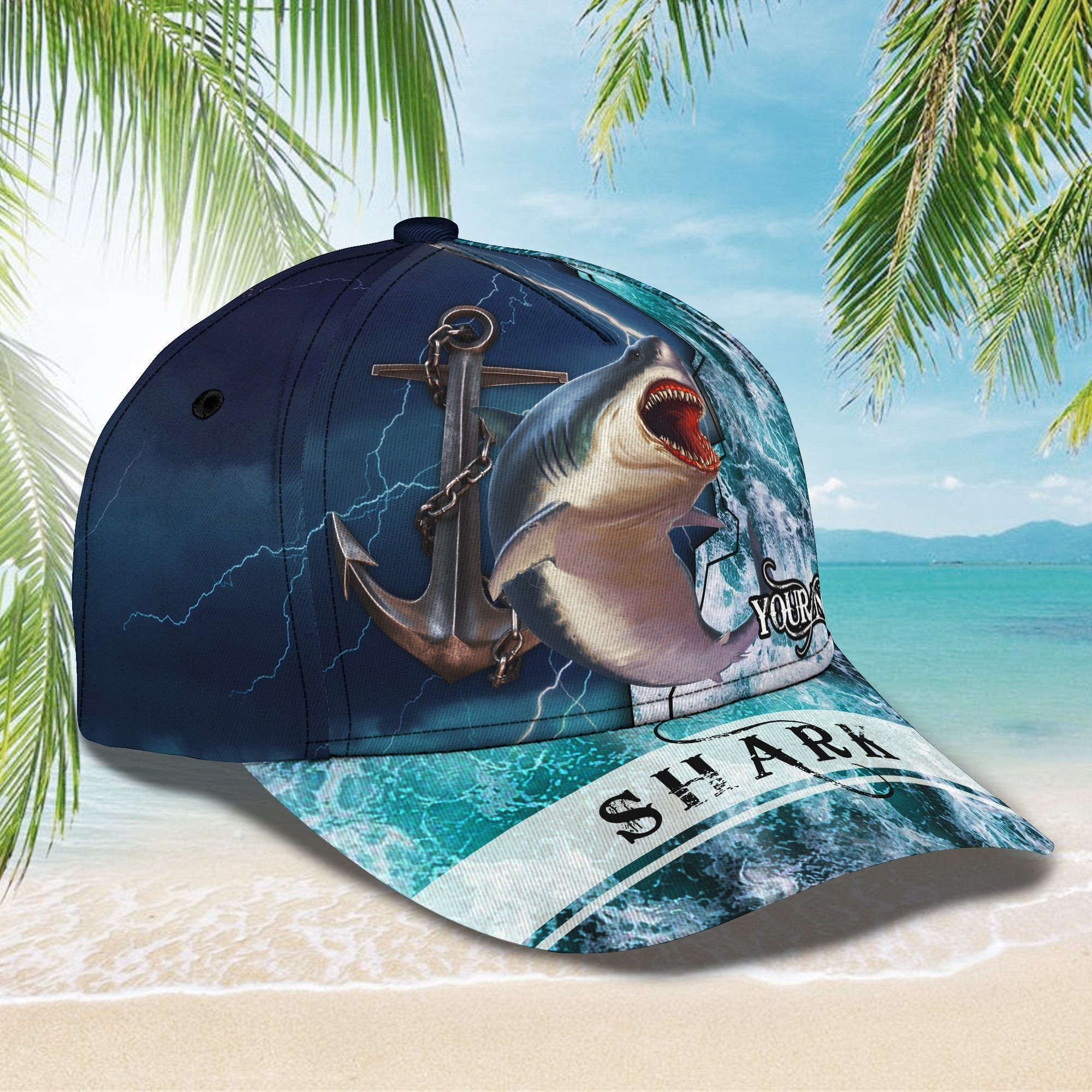 Adeenyc Custom Classic Cap Baseball Cap Hat Baseball Cap Hat- Personalized Name - Shark Design Hats Gifts for men & women Adeenyc.com