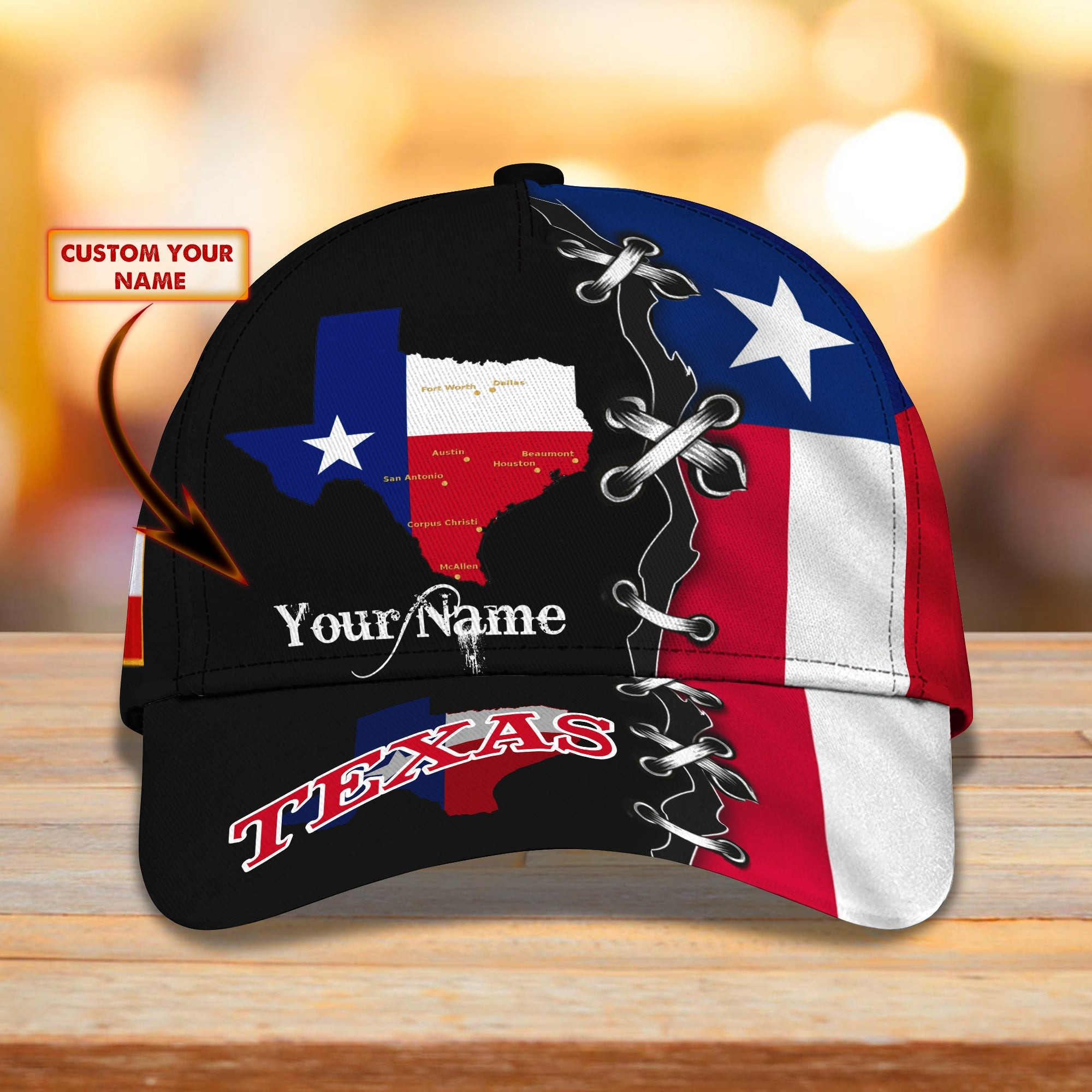 Adeenyc Custom Classic Cap Baseball Cap Hat Baseball Cap Hat- Personalized Name - Texas - Qa Hats Gifts for men & women Adeenyc.com
