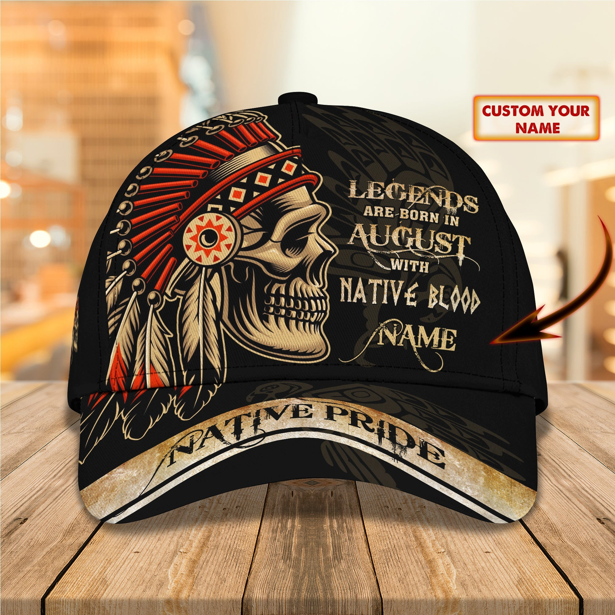 Adeenyc Custom Classic Cap Baseball Cap Hat Baseball Cap Hat- Personalized Native Blood Design Hats Gifts for men & women Adeenyc.com