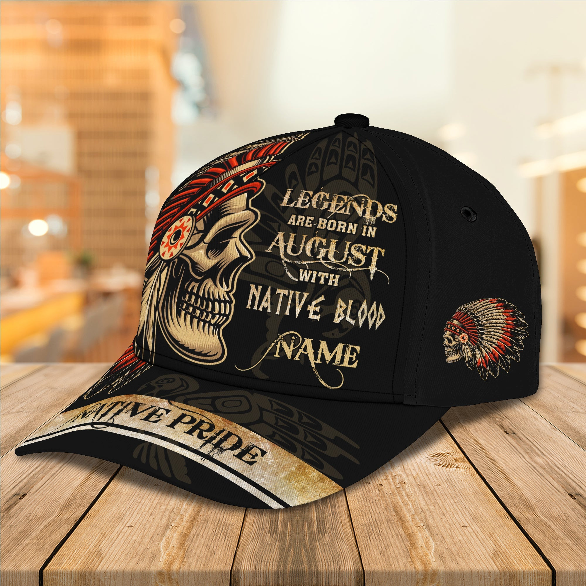 Adeenyc Custom Classic Cap Baseball Cap Hat Baseball Cap Hat- Personalized Native Blood Design Hats Gifts for men & women Adeenyc.com