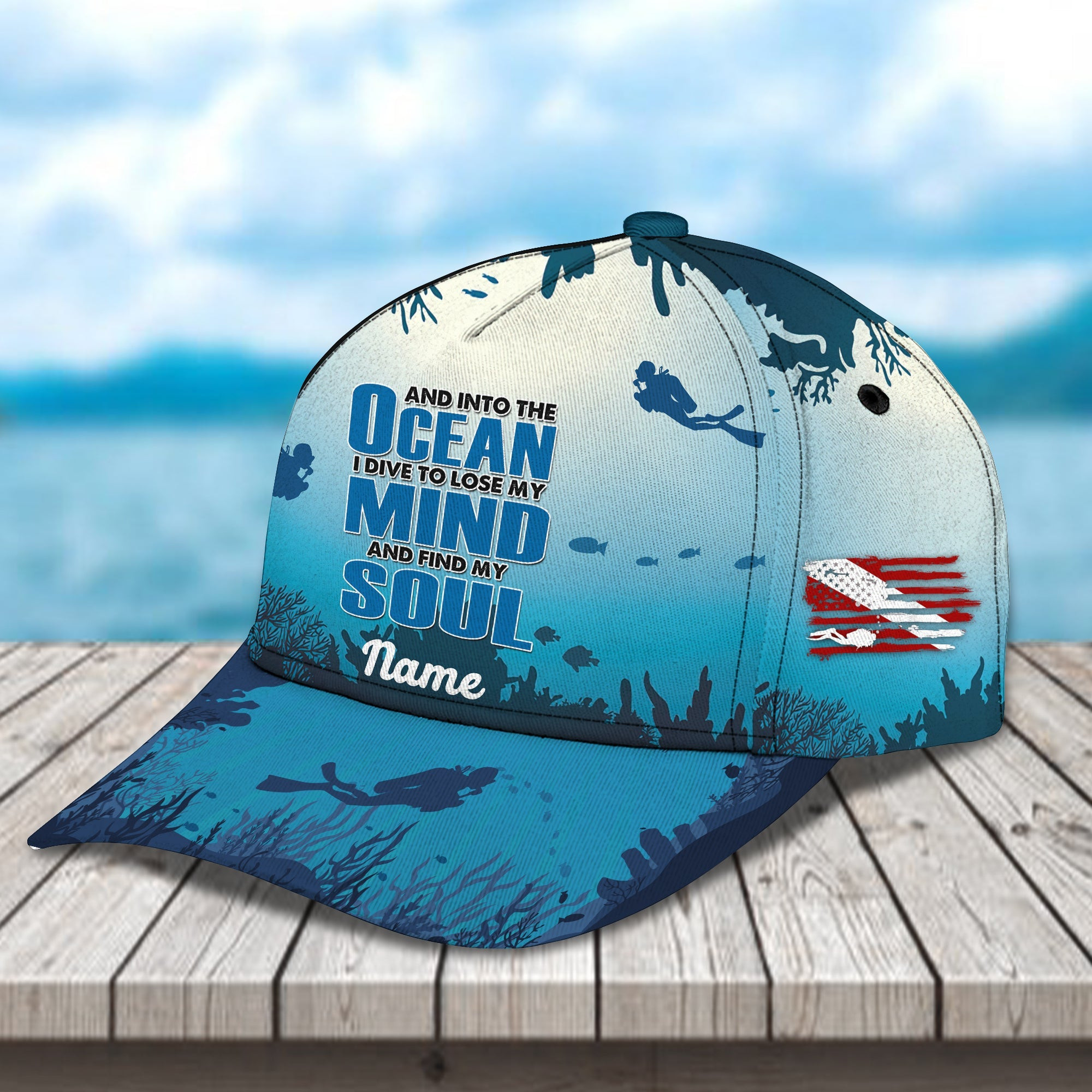 Adeenyc Custom Classic Cap Baseball Cap Hat Baseball Cap Hat- Personalized Ocean Name Cap Hats Gifts for men & women Adeenyc.com