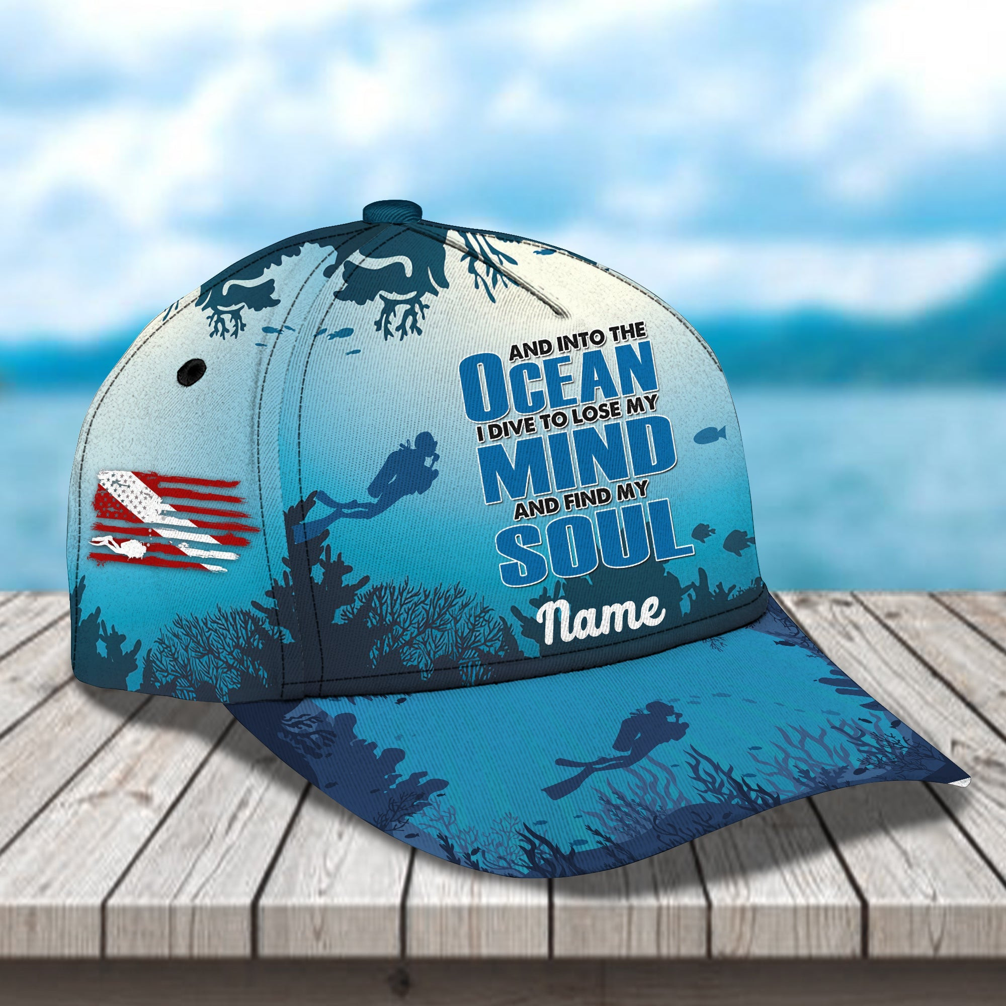 Adeenyc Custom Classic Cap Baseball Cap Hat Baseball Cap Hat- Personalized Ocean Name Cap Hats Gifts for men & women Adeenyc.com