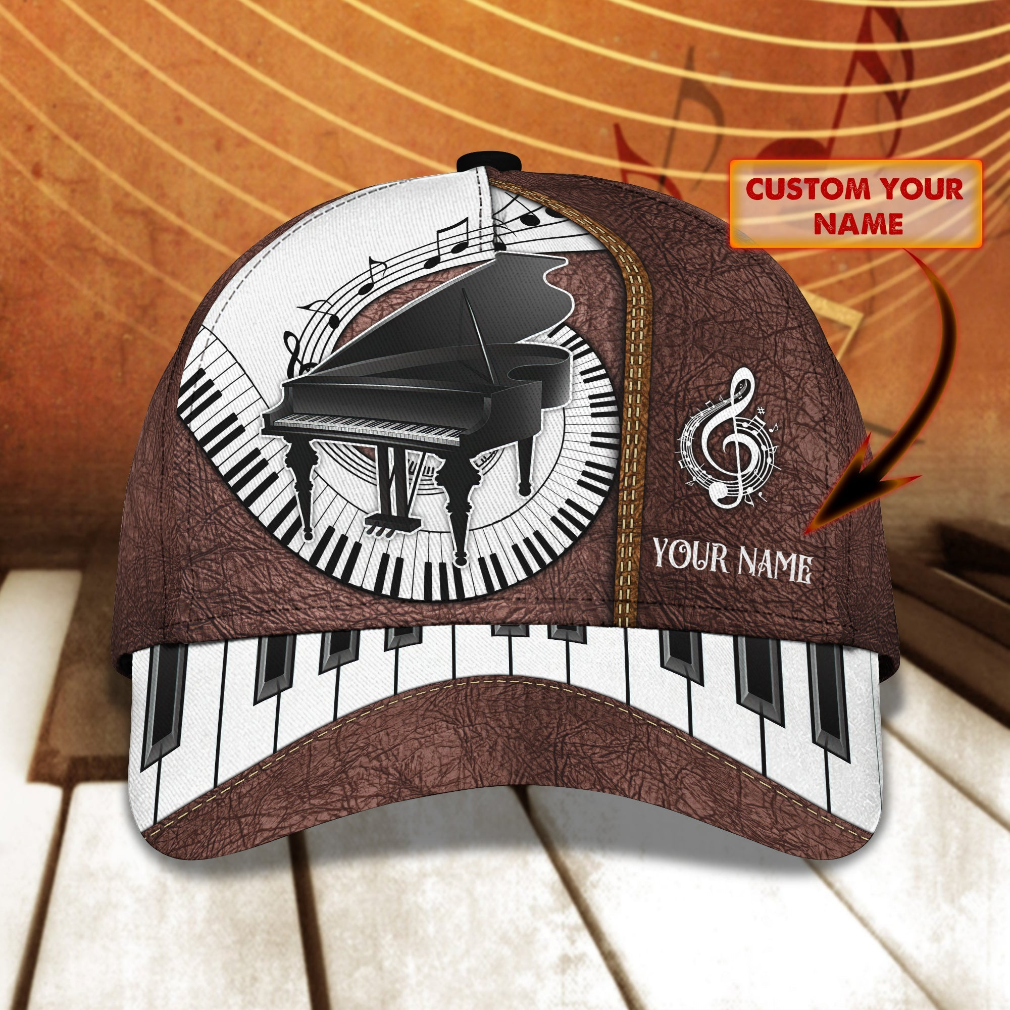 Adeenyc Custom Classic Cap Baseball Cap Hat Baseball Cap Hat- Personalized Piano Hat Hats Gifts for men & women Adeenyc.com