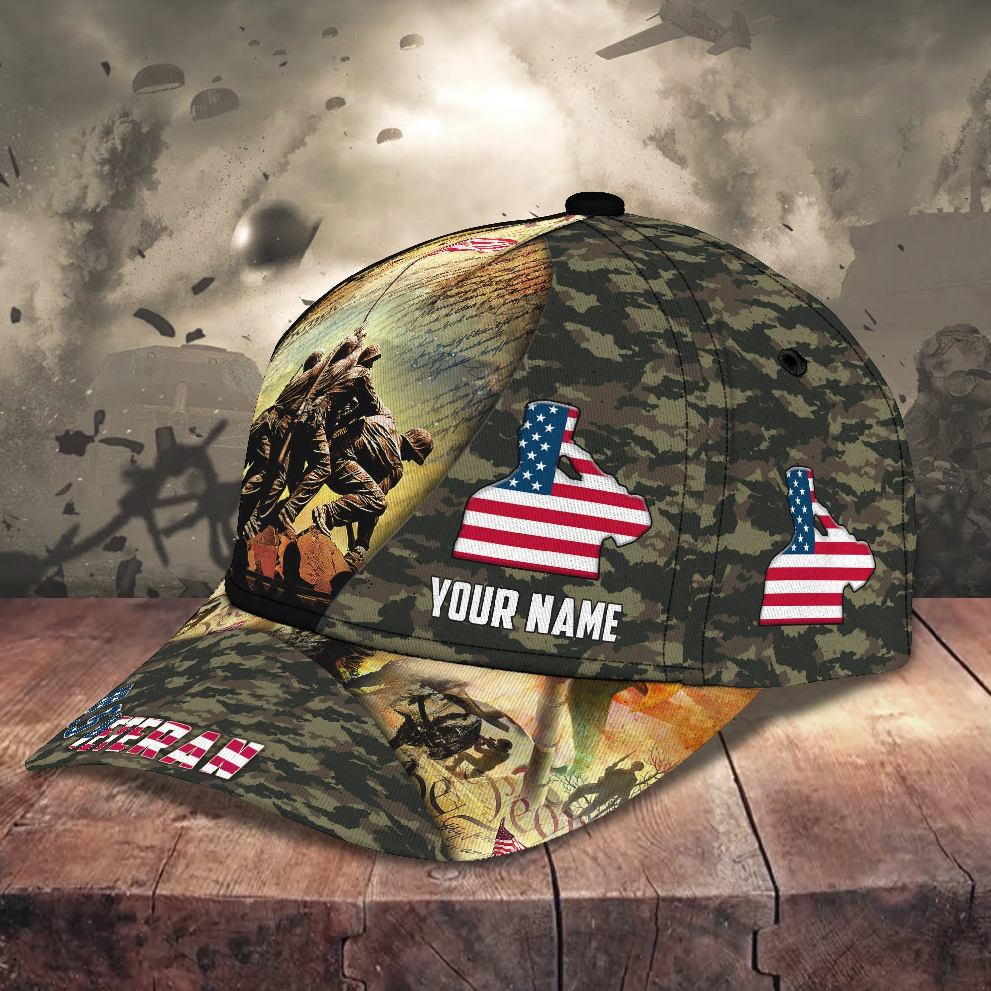 Adeenyc Custom Classic Cap Baseball Cap Hat Baseball Cap Hat- Personalized U.S. Veteran Cap Hats Gifts for men & women Adeenyc.com
