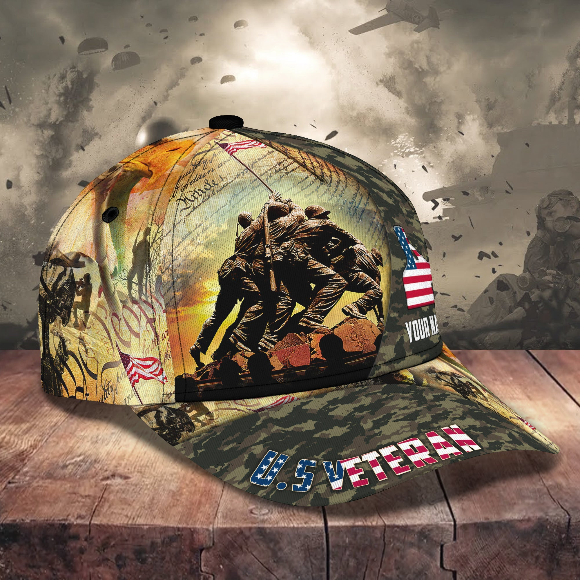 Adeenyc Custom Classic Cap Baseball Cap Hat Baseball Cap Hat- Personalized U.S. Veteran Cap Hats Gifts for men & women Adeenyc.com