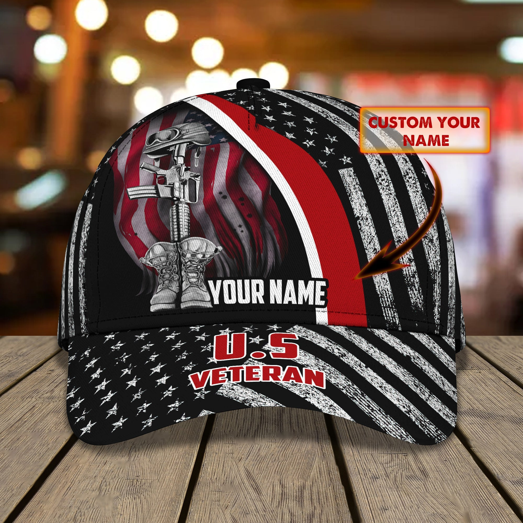 Adeenyc Custom Classic Cap Baseball Cap Hat Baseball Cap Hat- Personalized Veteran Name Cap Hats Gifts for men & women Adeenyc.com