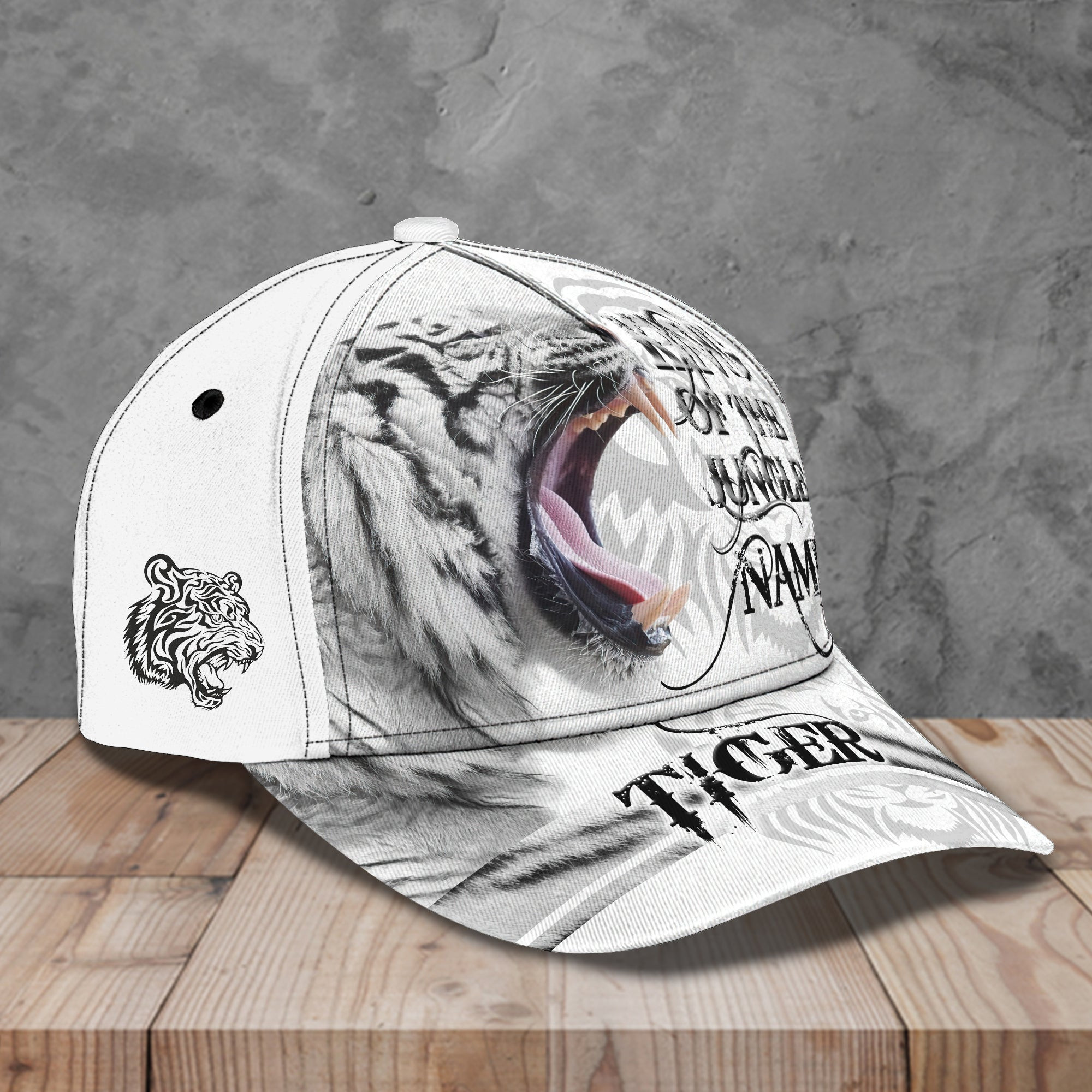 Adeenyc Custom Classic Cap Baseball Cap Hat Baseball Cap Hat- Personalized White Tiger Name Hat Hats Gifts for men & women Adeenyc.com