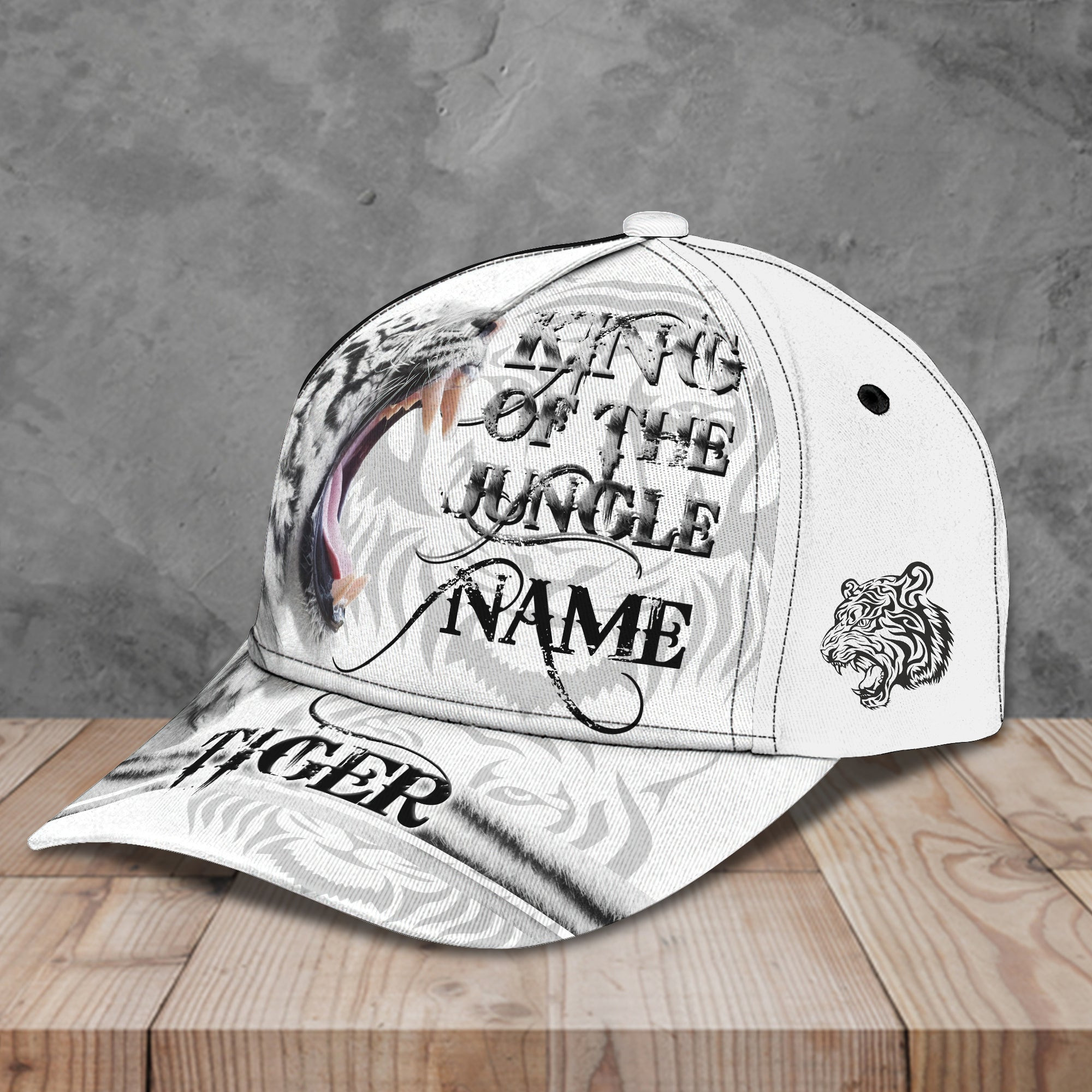 Adeenyc Custom Classic Cap Baseball Cap Hat Baseball Cap Hat- Personalized White Tiger Name Hat Hats Gifts for men & women Adeenyc.com