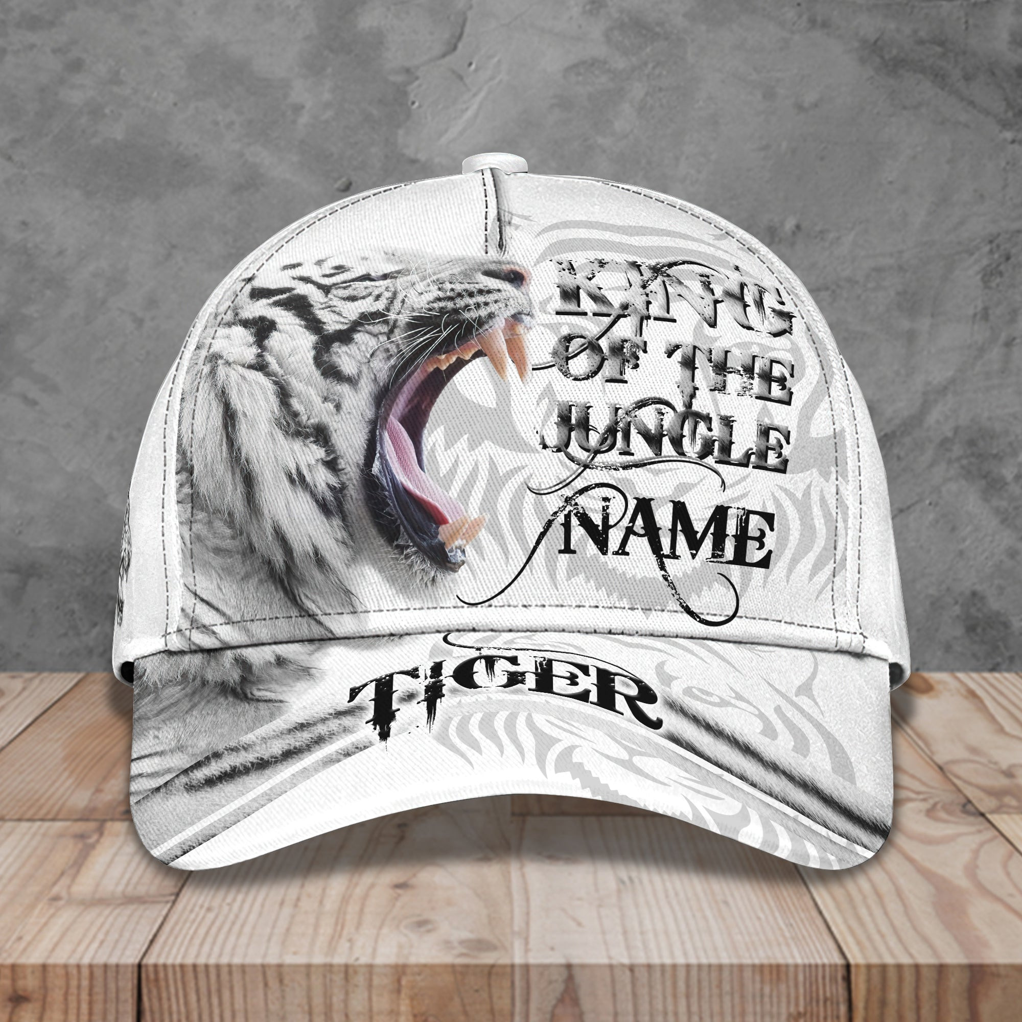 Adeenyc Custom Classic Cap Baseball Cap Hat Baseball Cap Hat- Personalized White Tiger Name Hat Hats Gifts for men & women Adeenyc.com