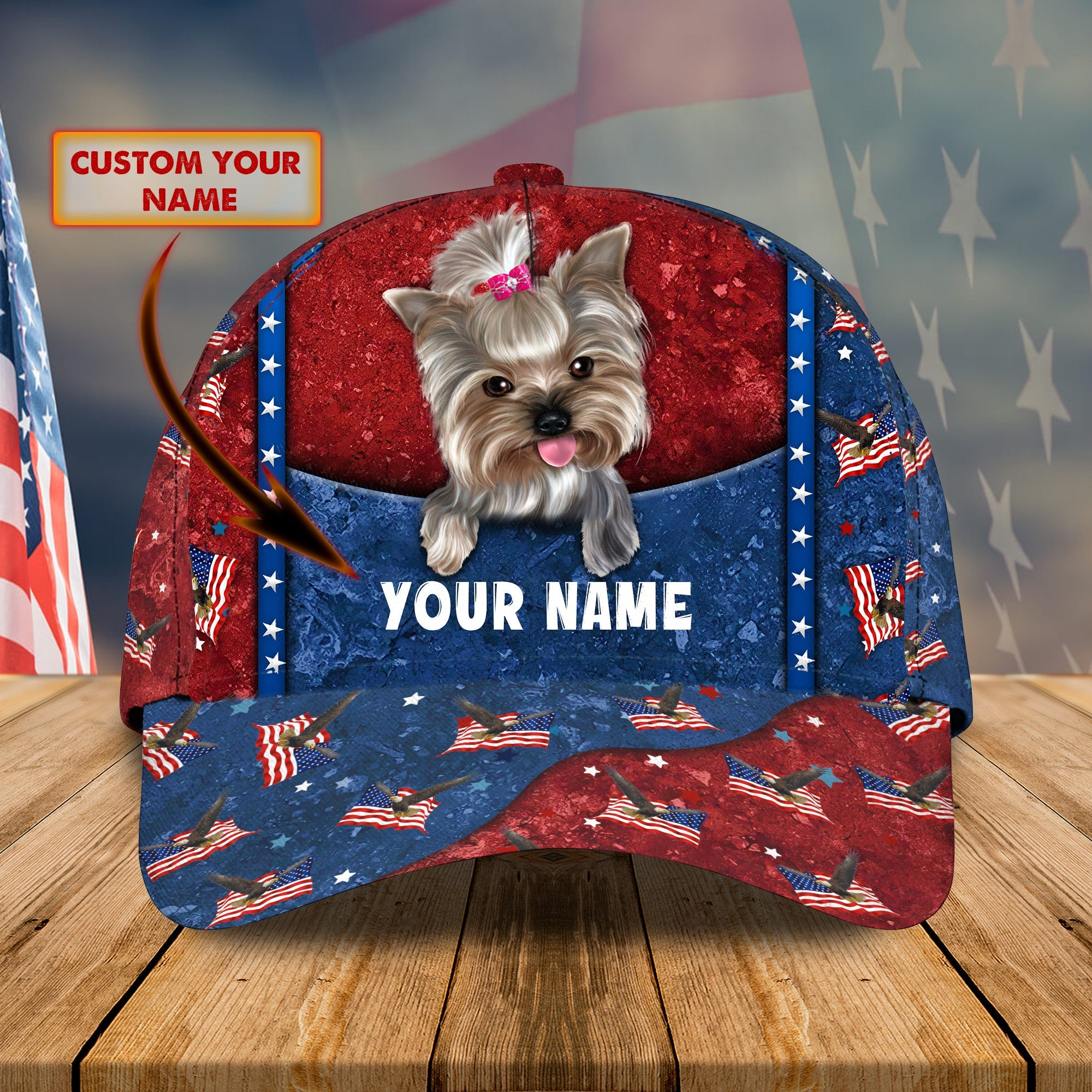 Adeenyc Custom Classic Cap Baseball Cap Hat Baseball Cap Hat- Personalized Yorkshire Terrier Name Hats Gifts for men & women Adeenyc.com