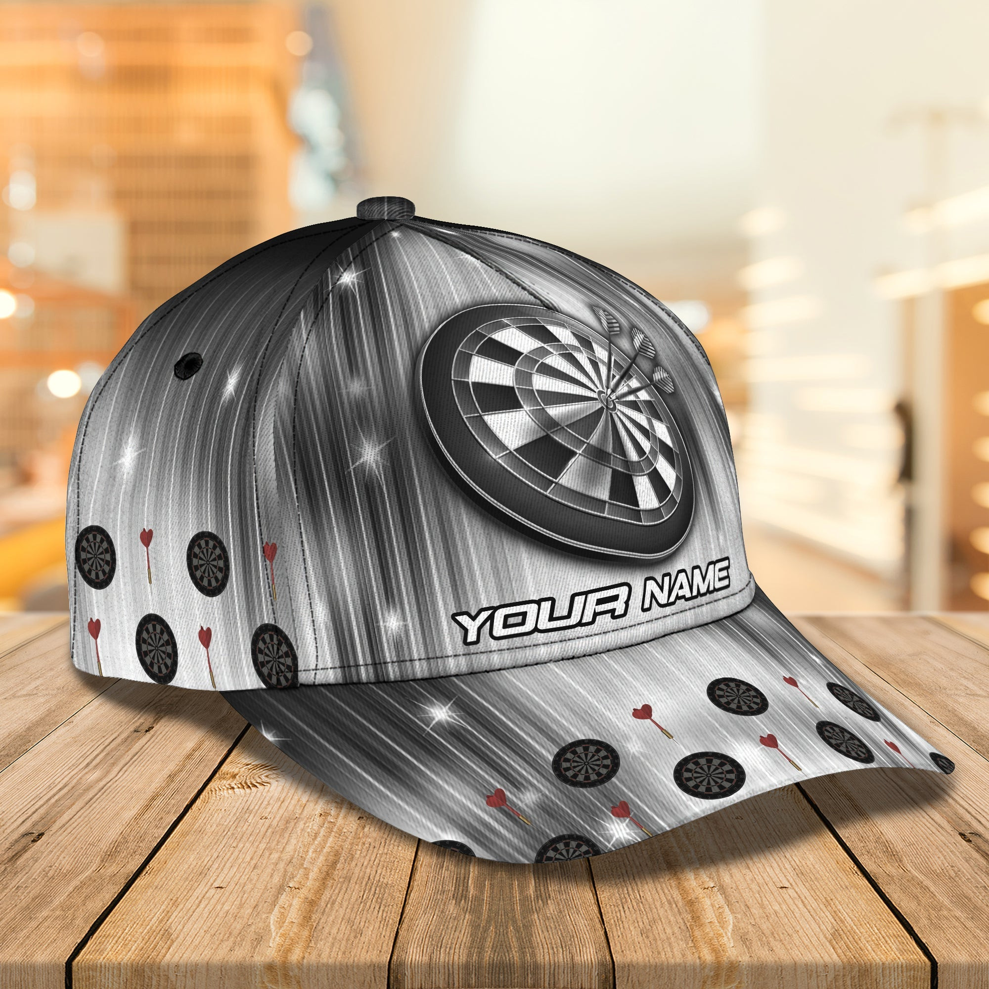 Adeenyc Custom Classic Cap Baseball Cap Hat Baseball Cap HatSilver Hat Dart Player Gift - Personalized Name Hats Gifts for men & women Adeenyc.com