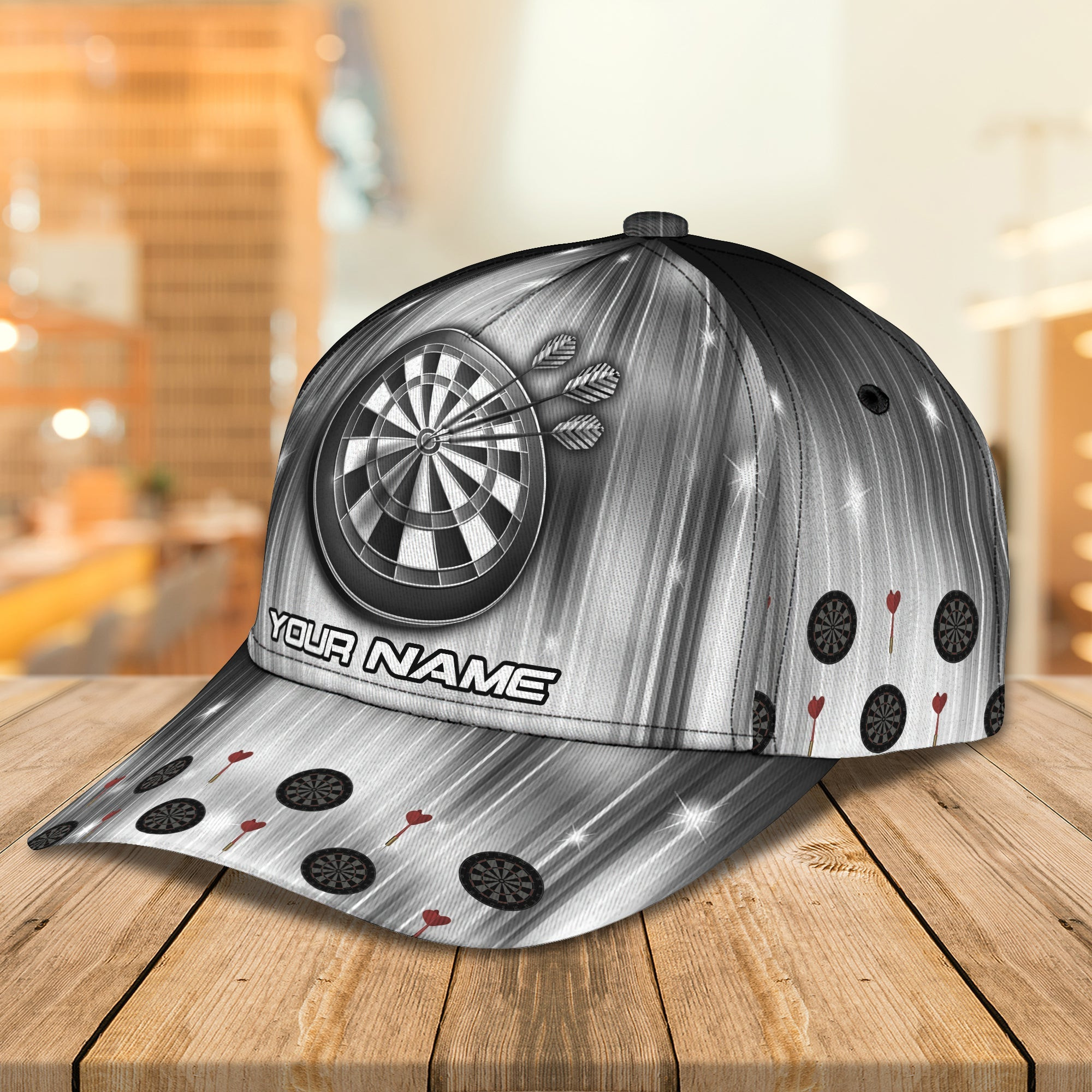 Adeenyc Custom Classic Cap Baseball Cap Hat Baseball Cap HatSilver Hat Dart Player Gift - Personalized Name Hats Gifts for men & women Adeenyc.com