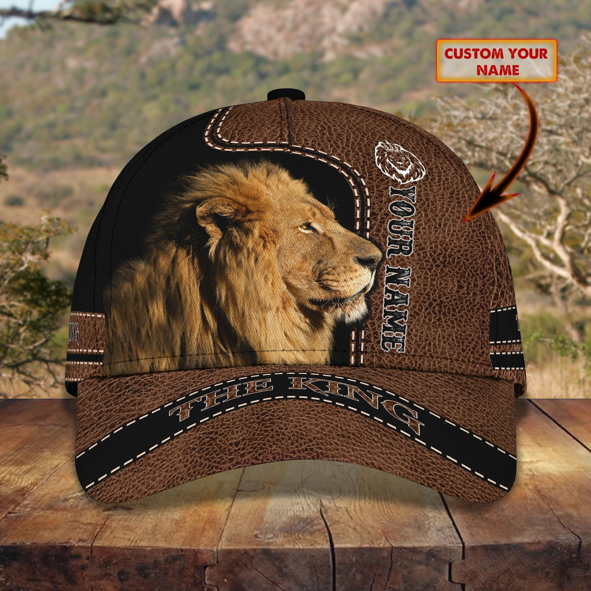 Adeenyc Custom Classic Cap Baseball Cap Hat Baseball Cap HatThe King Cap Lion Hat - Personalized Name Hats Gifts for men & women Adeenyc.com