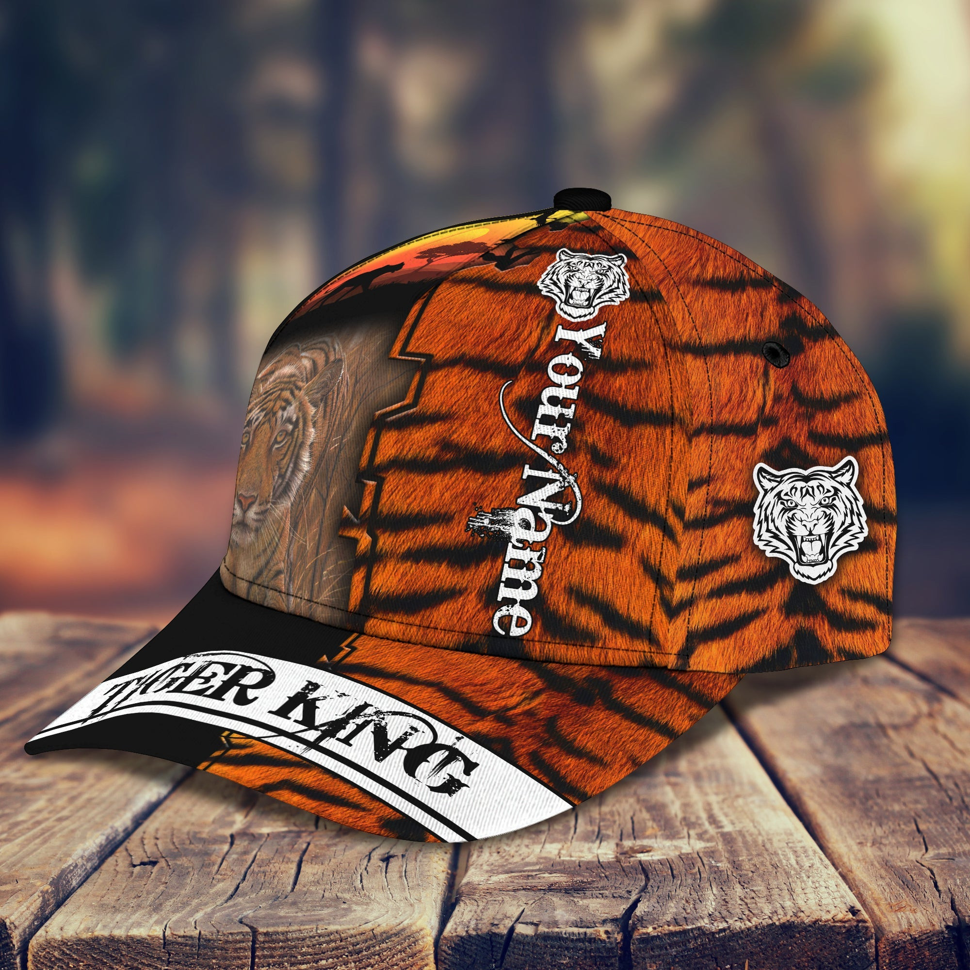 Adeenyc Custom Classic Cap Baseball Cap Hat Baseball Cap HatTiger King - Personalized Name Gift for Men Gift for Tiger Lover Hats Gifts for men & women Adeenyc.com