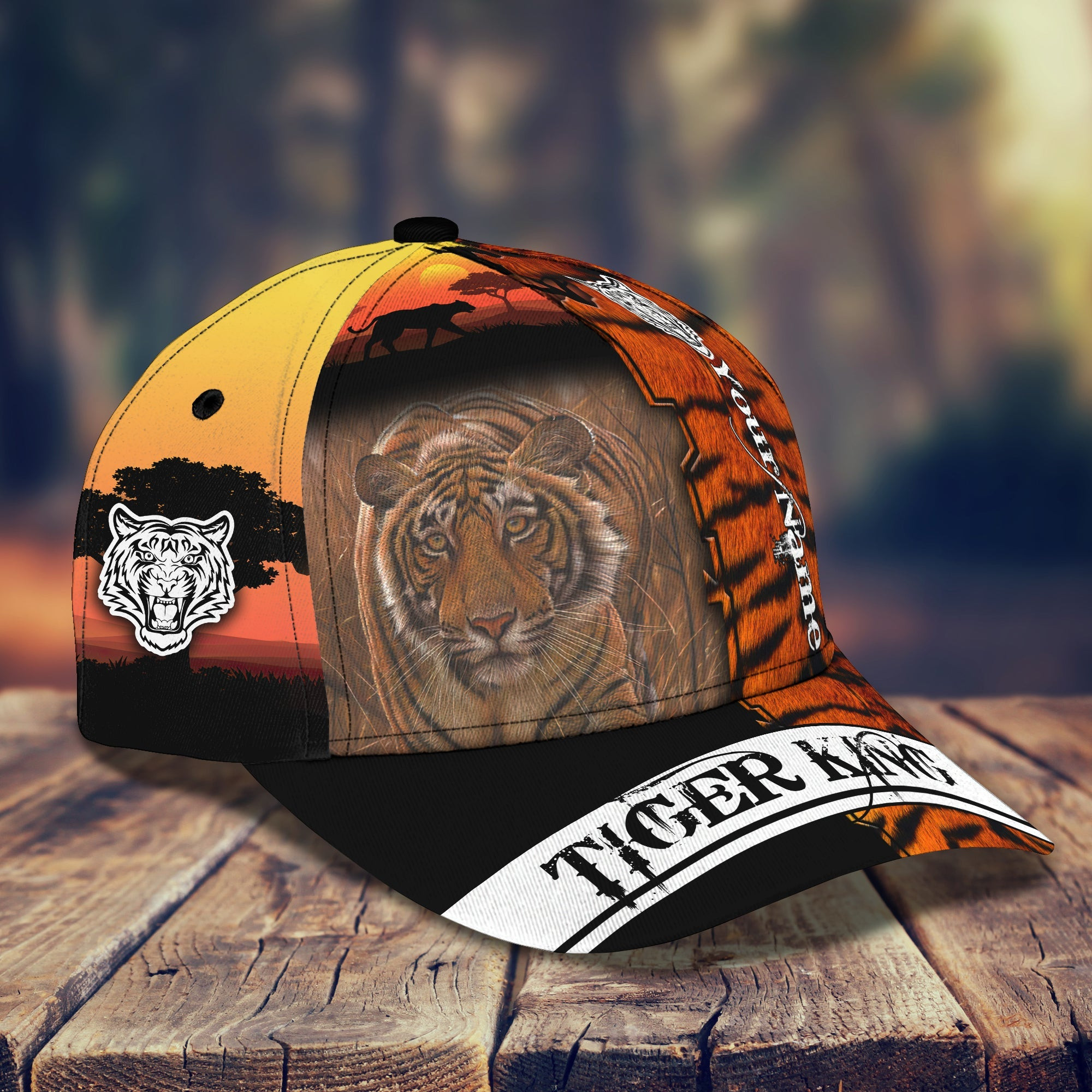 Adeenyc Custom Classic Cap Baseball Cap Hat Baseball Cap HatTiger King - Personalized Name Gift for Men Gift for Tiger Lover Hats Gifts for men & women Adeenyc.com