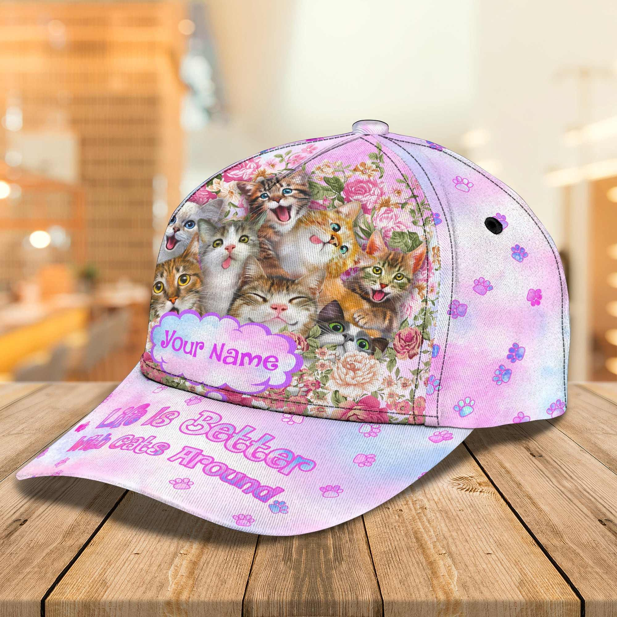 Adeenyc Custom Classic Cat Lover Cap - Personalized Name Hats Gifts for men & women Adeenyc.com