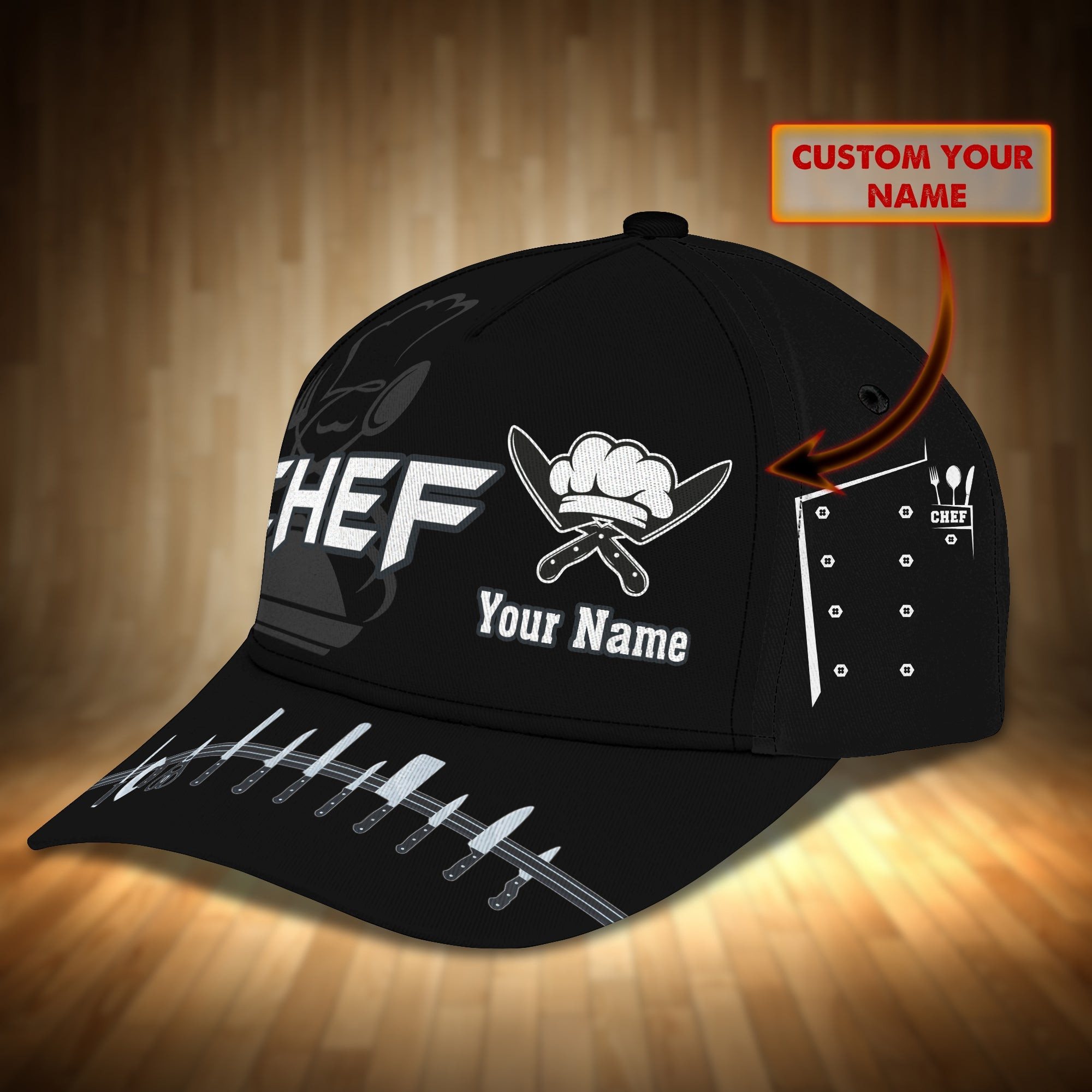 Adeenyc Custom Classic Chef Cap - Personalized Hats Gifts for men & women Adeenyc.com