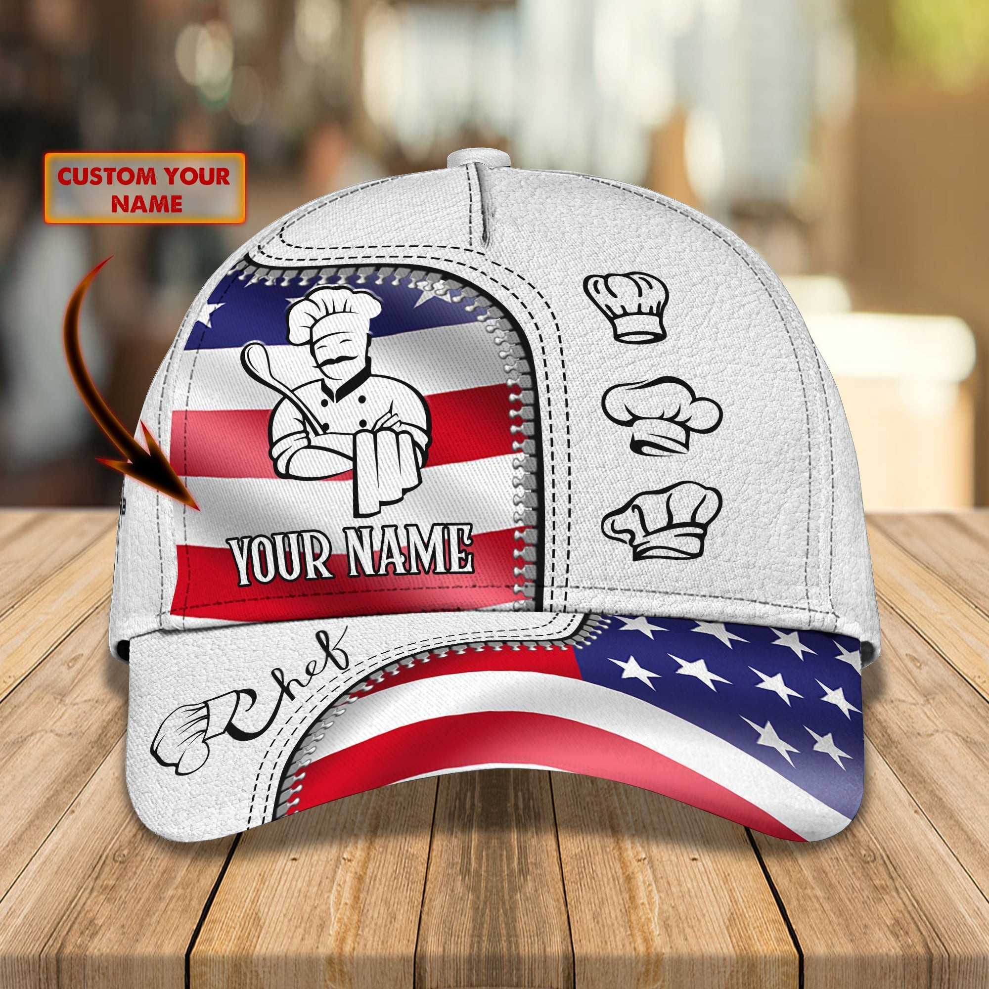 Adeenyc Custom Classic Chef Cap - Personalized Hats Gifts for men & women Adeenyc.com