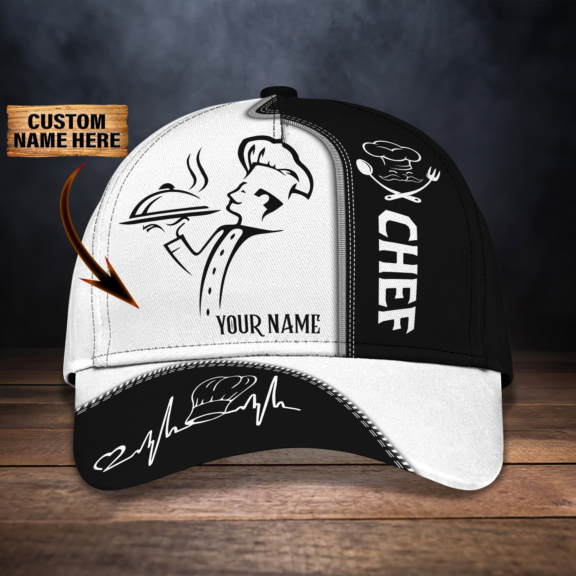 Adeenyc Custom Classic Chef Cap - Personalized Gift For Cooking Enthusiasts Hats Gifts for men & women Adeenyc.com