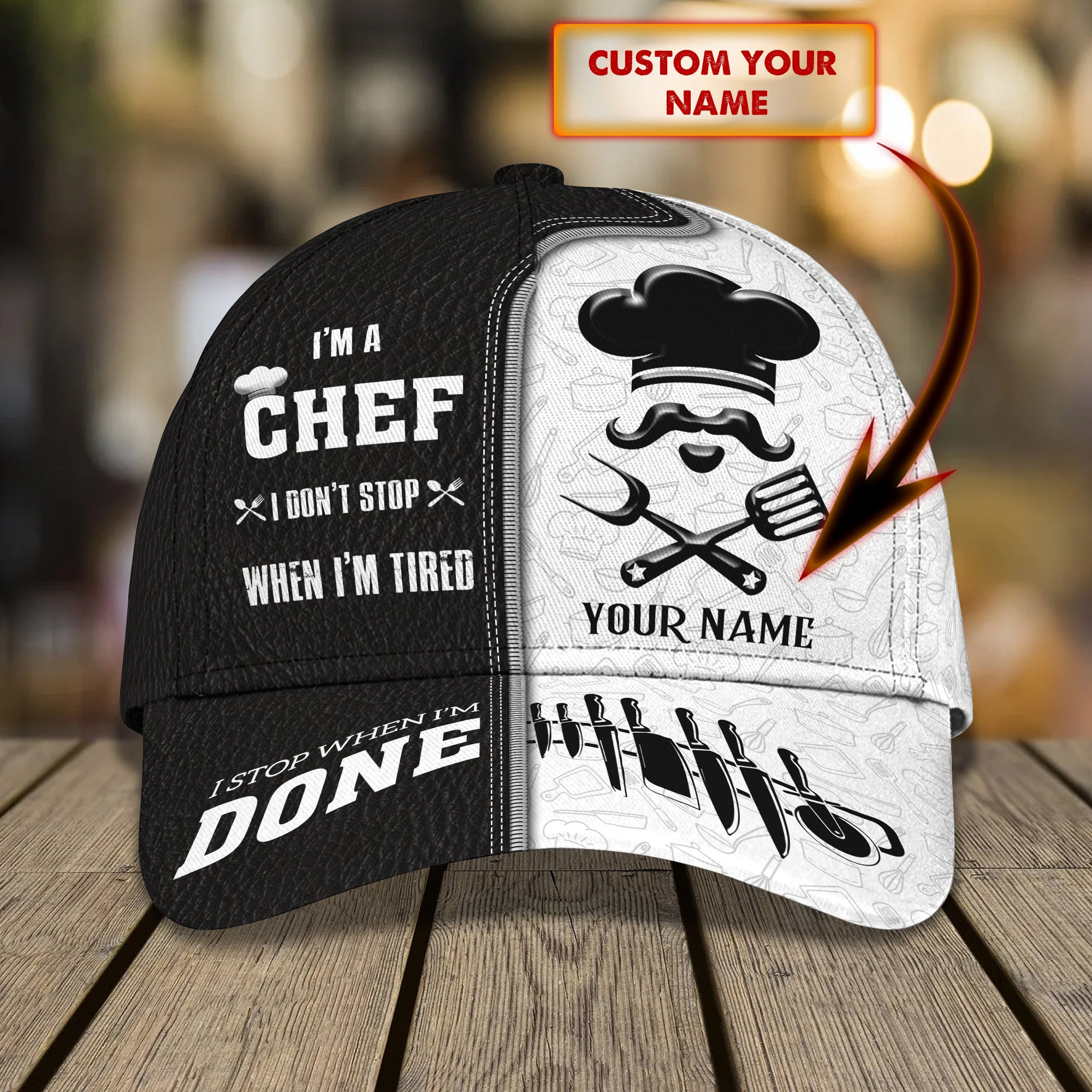 Adeenyc Custom Classic Chef Cap - Personalized Kitchen Hat Hats Gifts for men & women Adeenyc.com