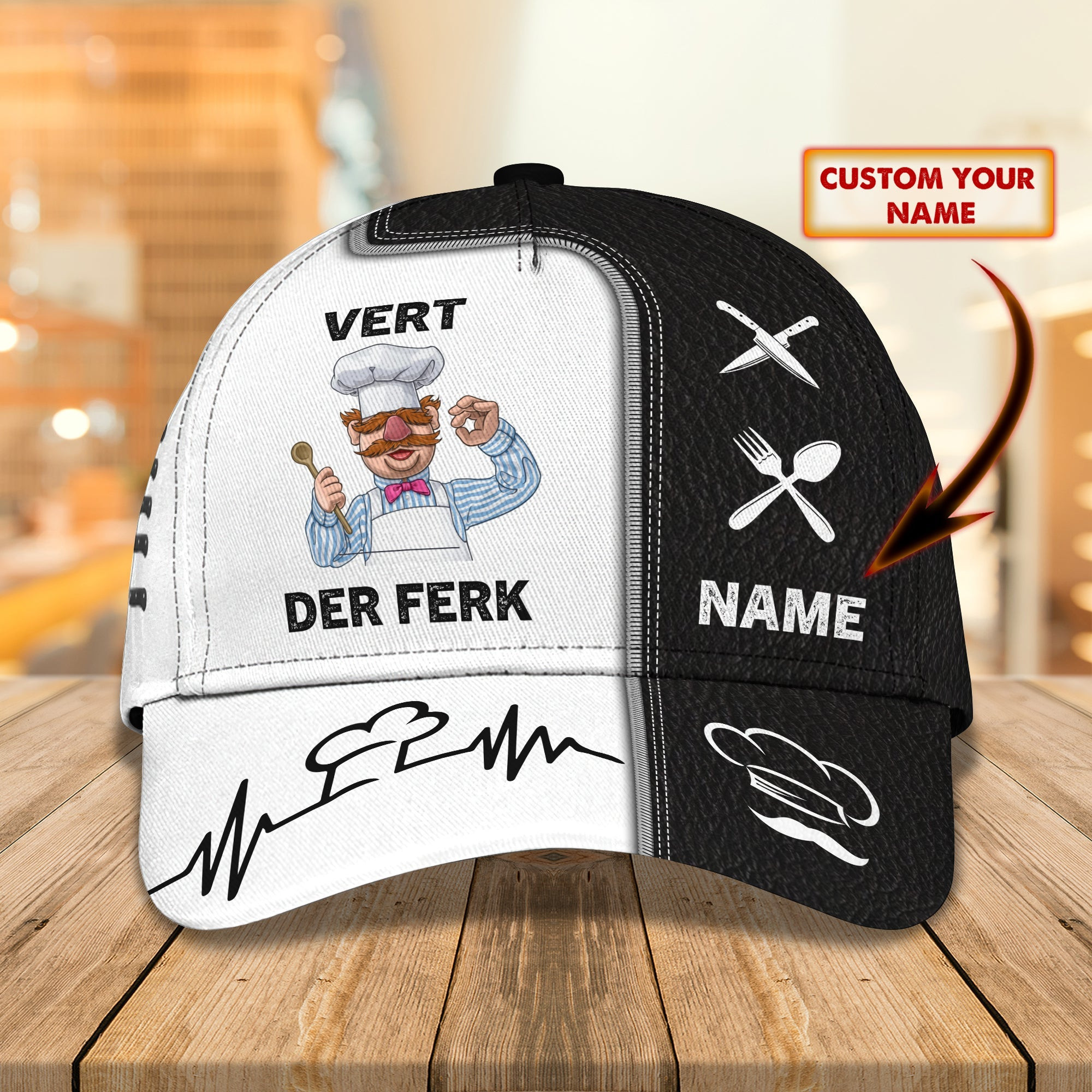 Adeenyc Custom Classic Chef Cap - Personalized Name Hats Gifts for men & women Adeenyc.com