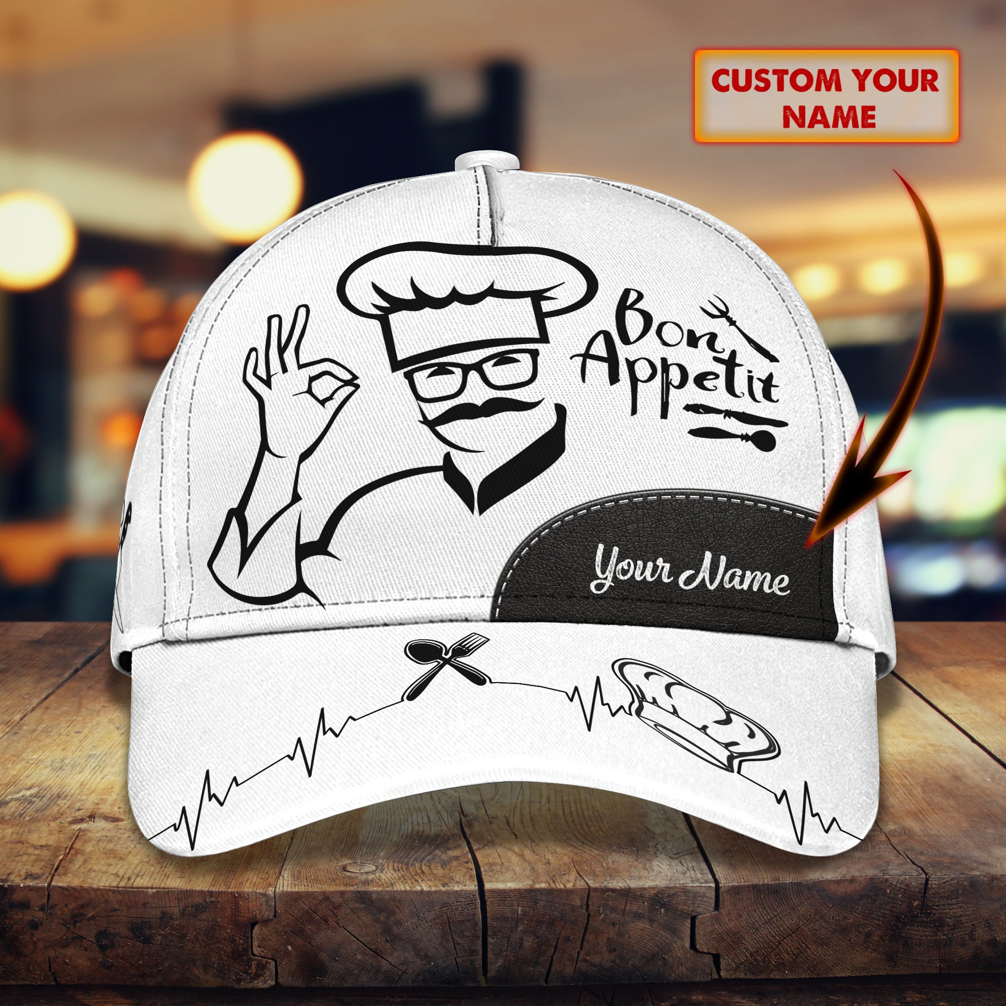 Adeenyc Custom Classic Chef Cap - Personalized Name Hats Gifts for men & women Adeenyc.com