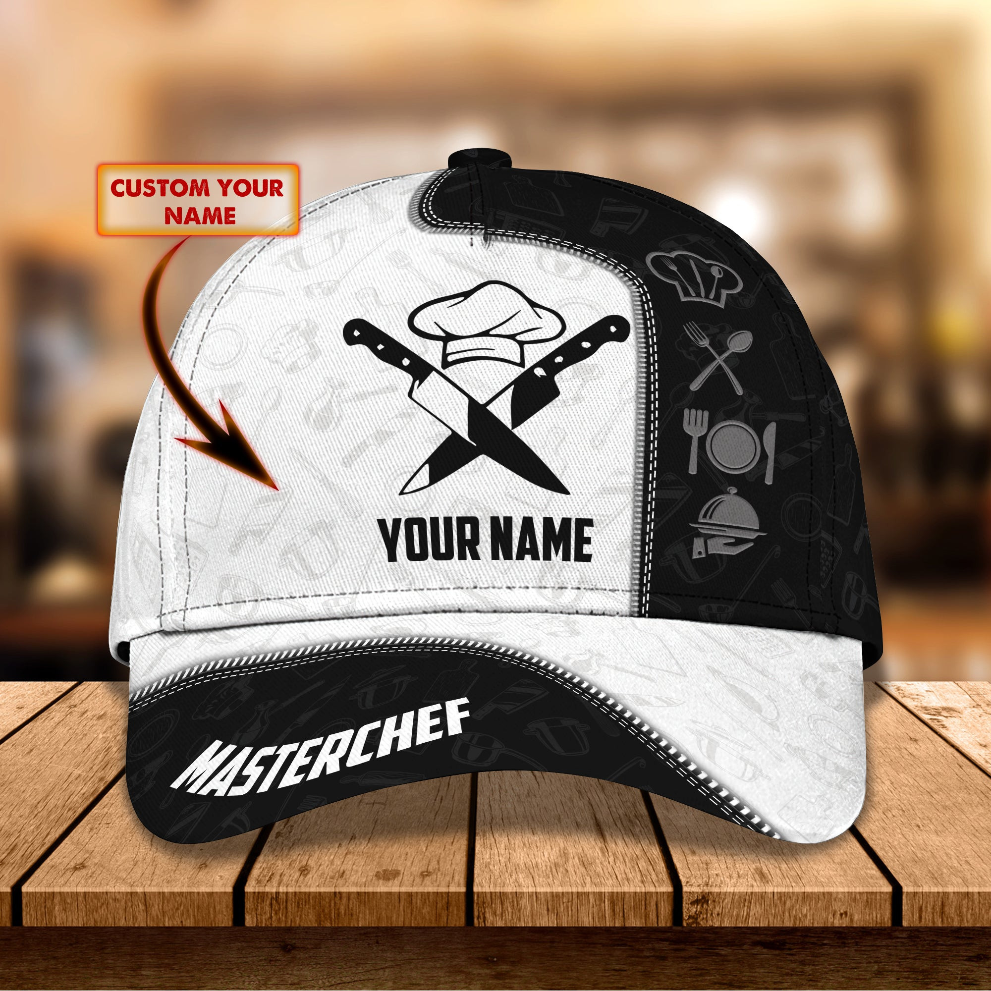 Adeenyc Custom Classic Chef Cap - Personalized Name Hats Gifts for men & women Adeenyc.com