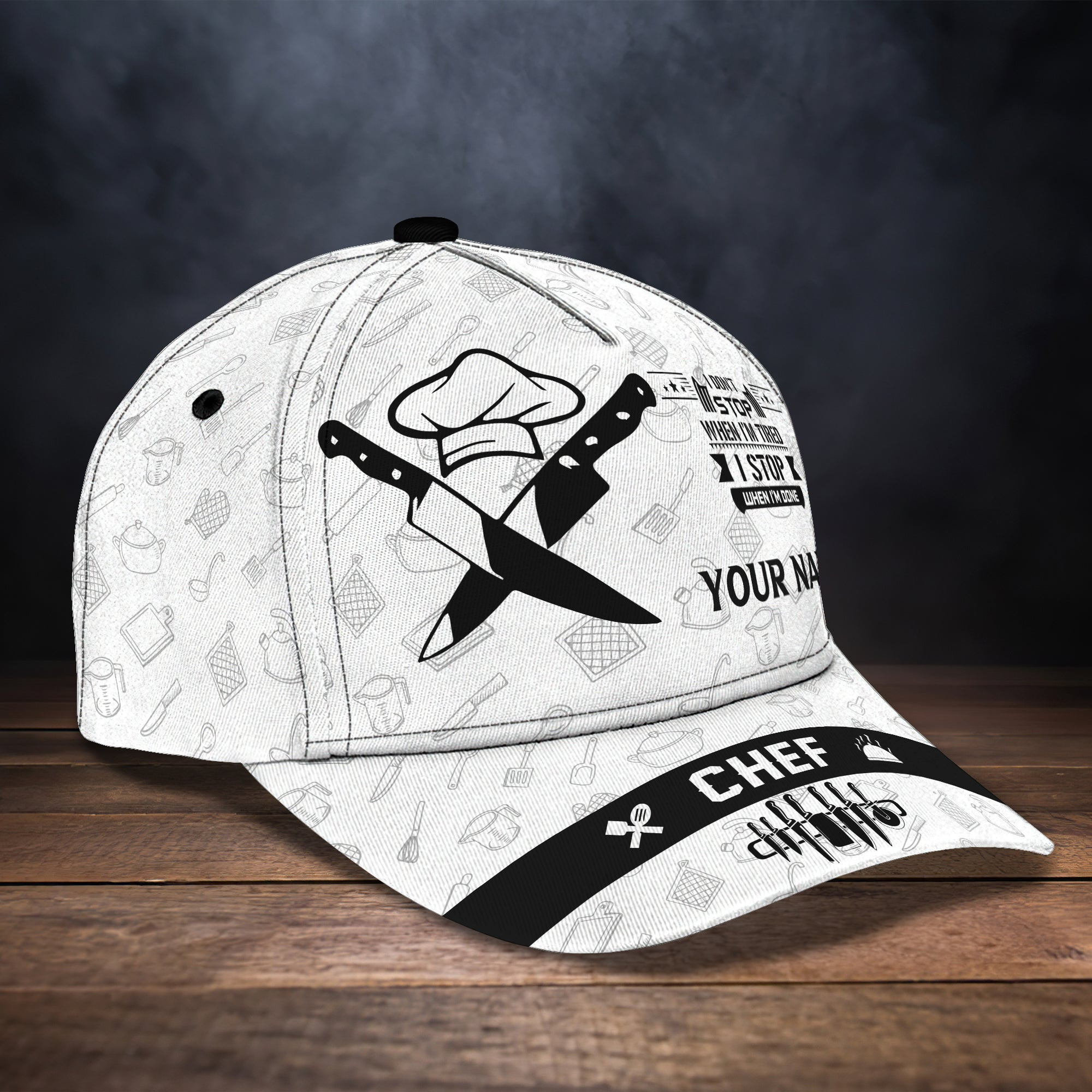 Adeenyc Custom Classic Chef Cap - Personalized Name Hats Gifts for men & women Adeenyc.com