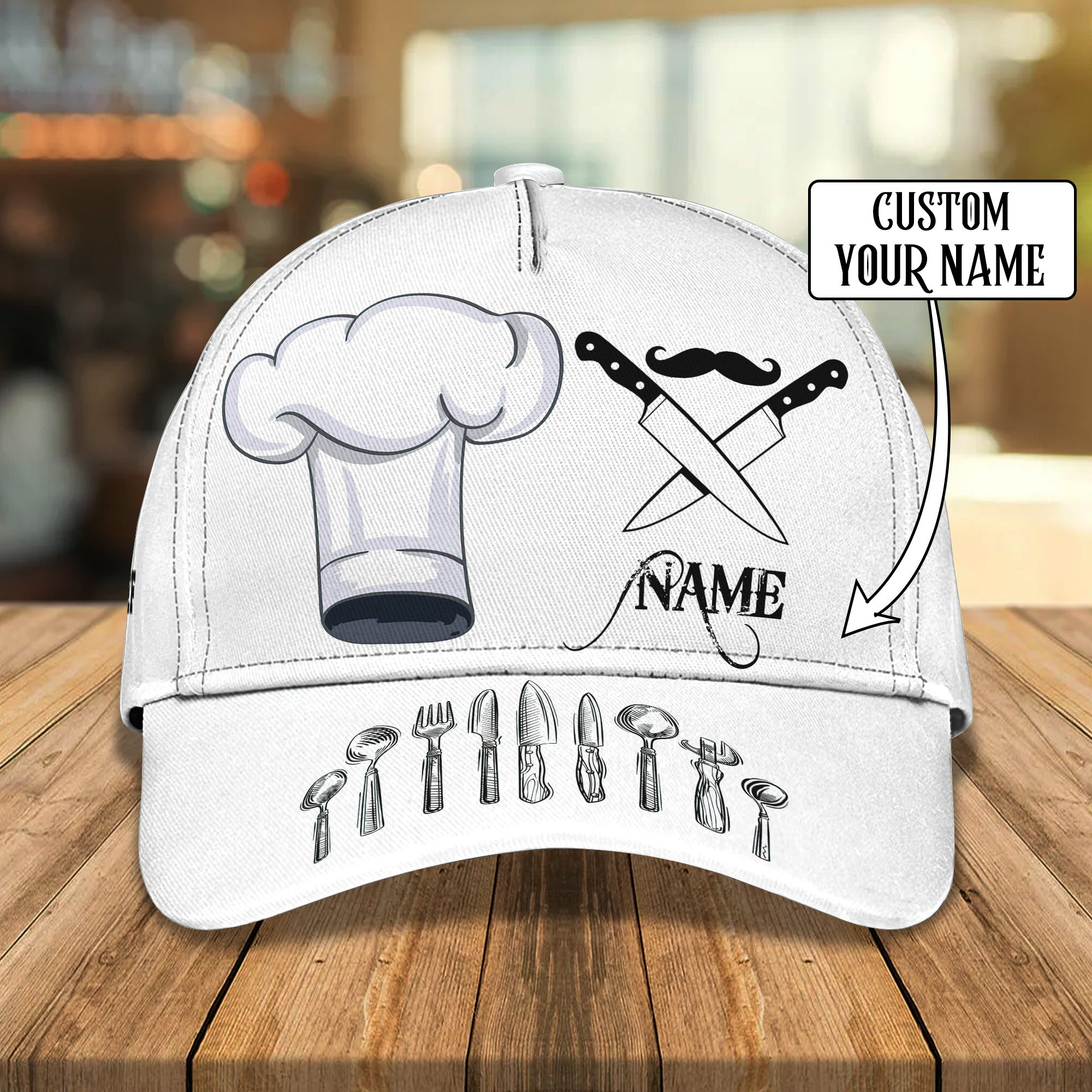 Adeenyc Custom Classic Chef Cap - Personalized Name Option Hats Gifts for men & women Adeenyc.com